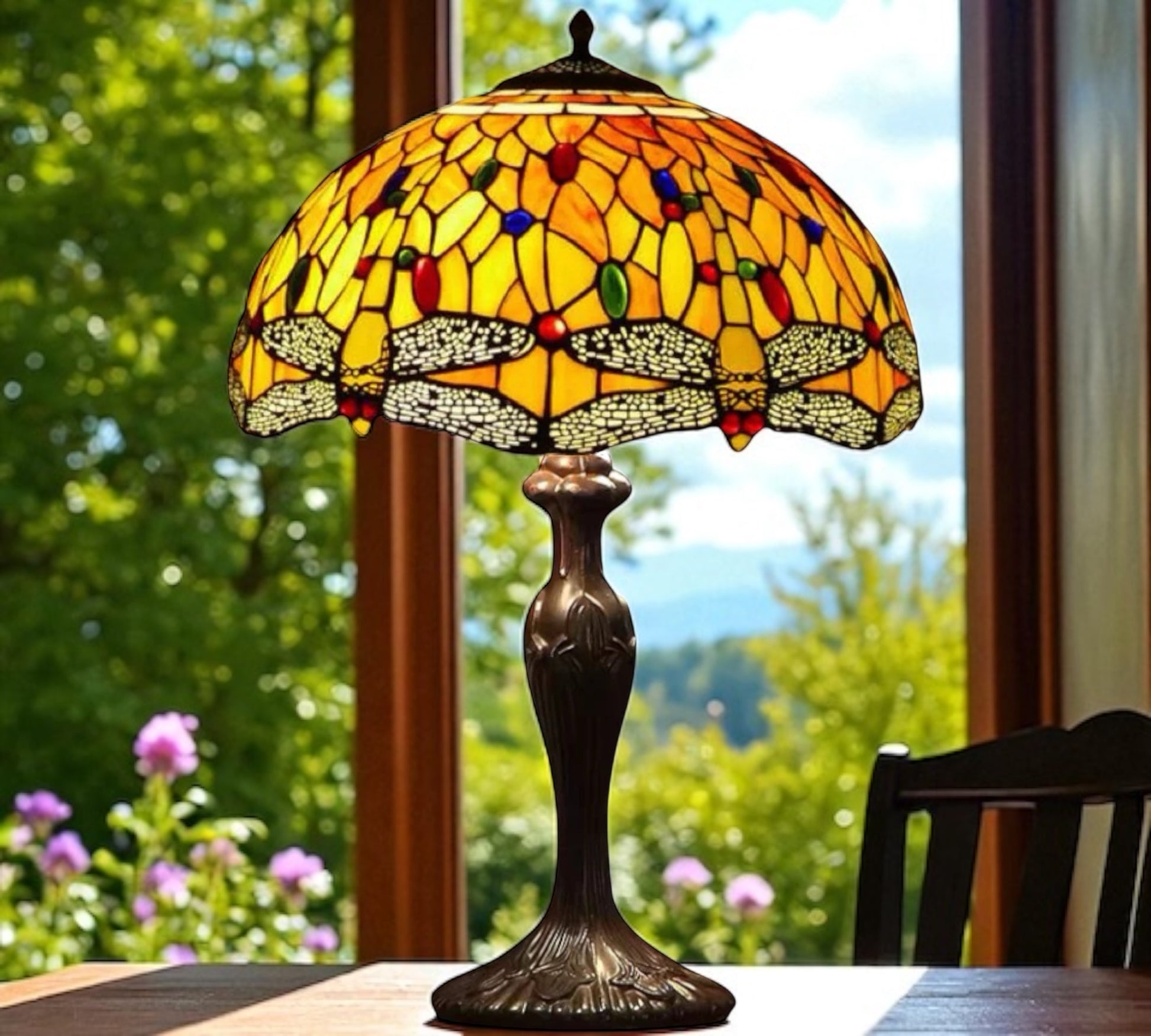 CDH 16" Tiffany Table Lamp 40cm Shade (15005)