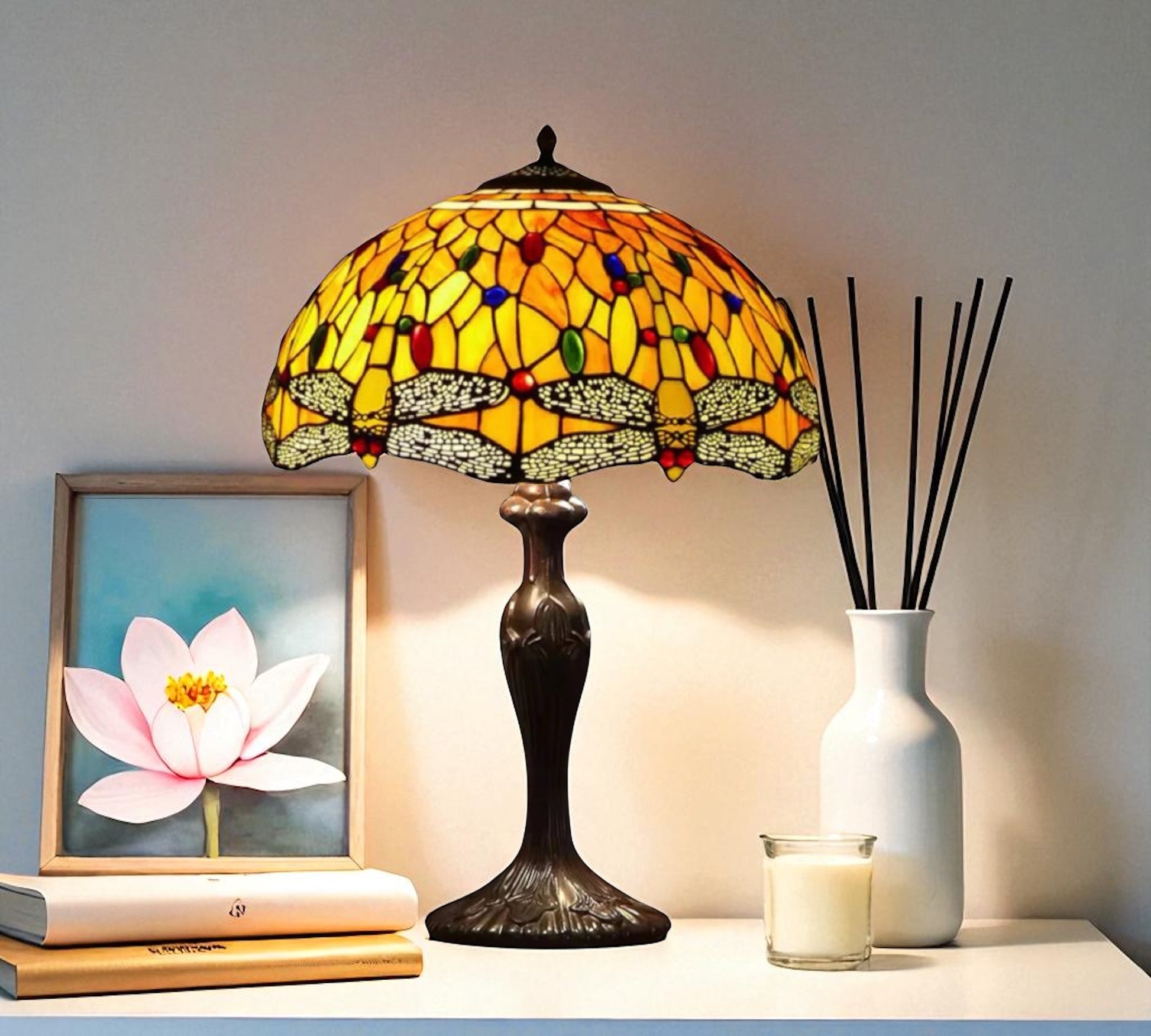 CDH 16" Tiffany Table Lamp 40cm Shade (15005)