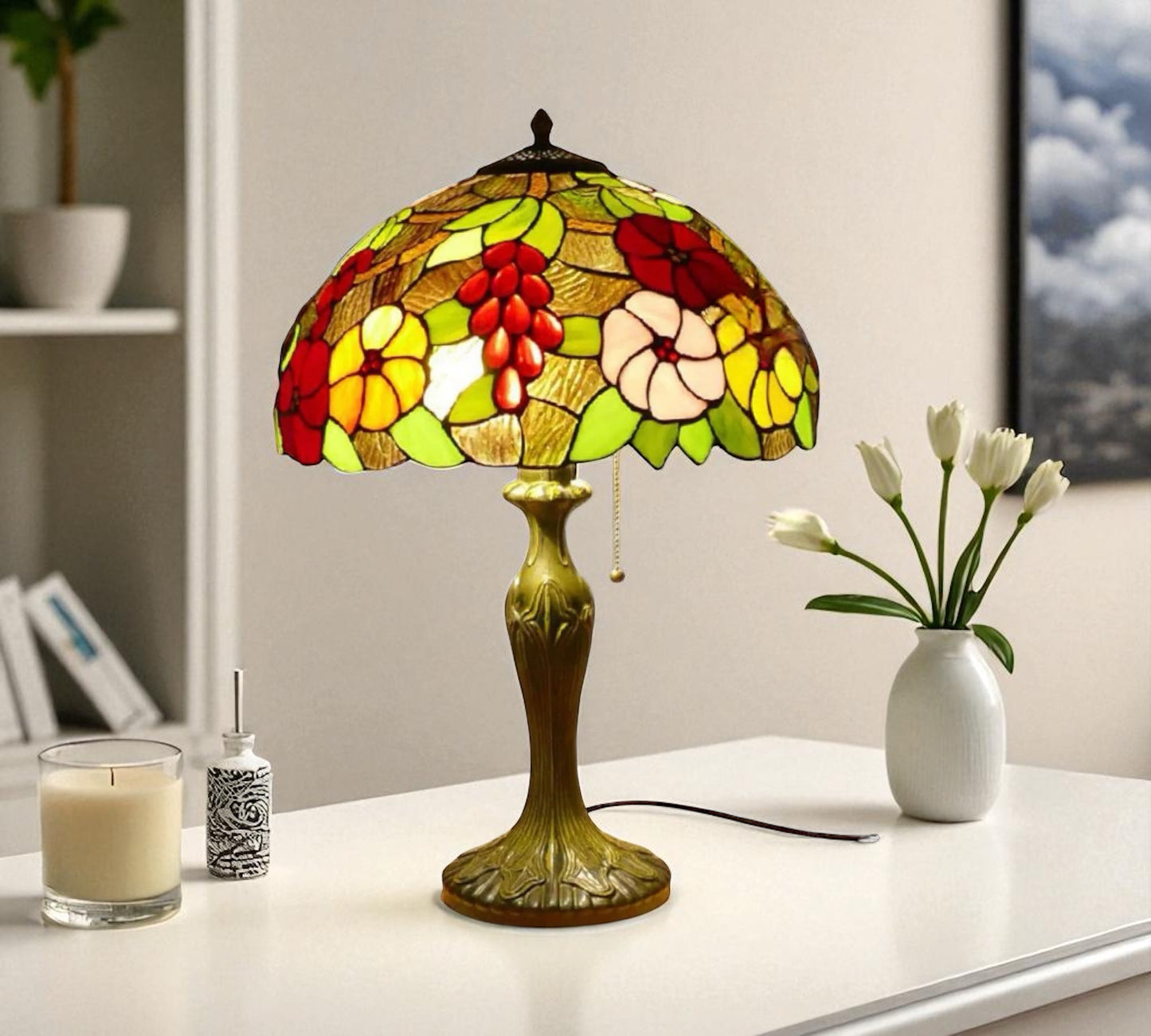 CDH 16" Tiffany Table Lamp 40cm Shade (15006)