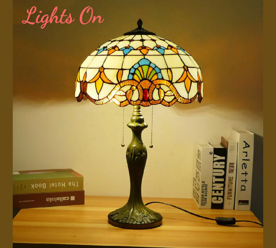 CDH 16" Tiffany Table Lamp 40cm Shade (15007)