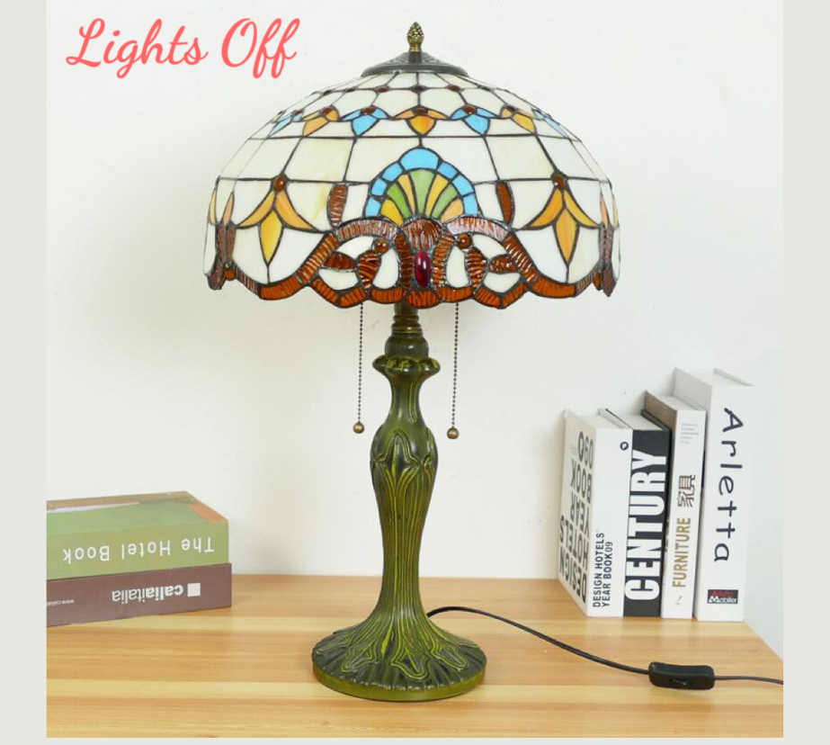 CDH 16" Tiffany Table Lamp 40cm Shade (15007)