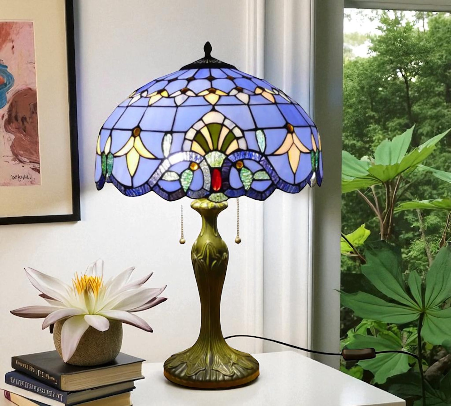CDH 16" Tiffany Table Lamp 40cm Shade (15008)