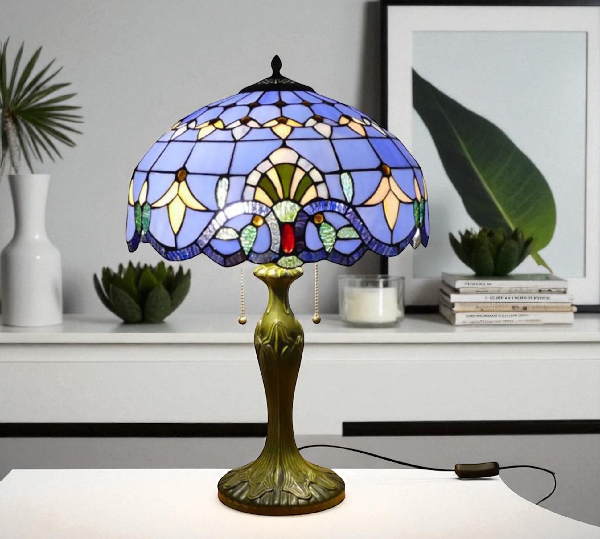 CDH 16" Tiffany Table Lamp 40cm Shade (15008)