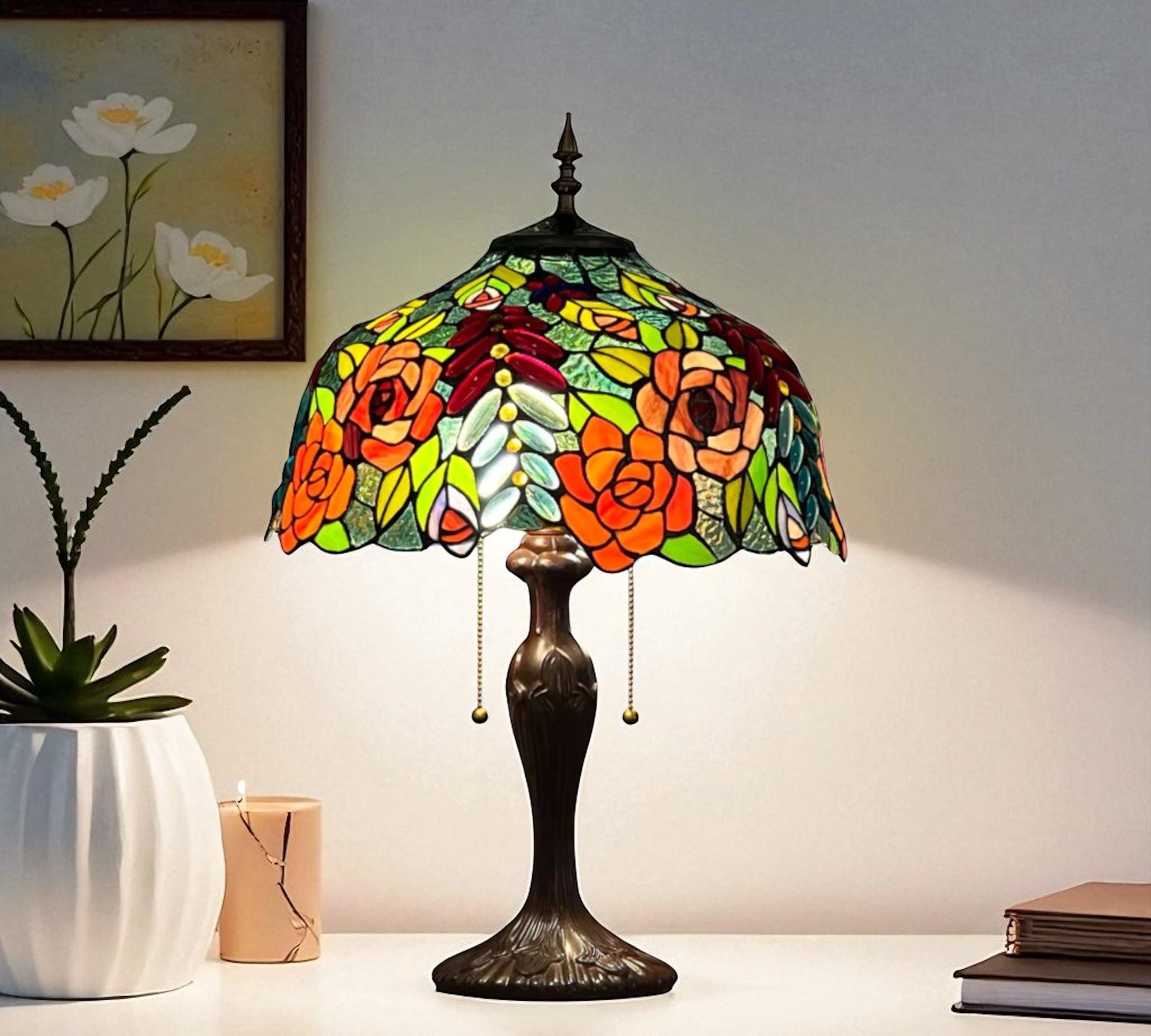 CDH 16" Tiffany Table Lamp 40cm Shade (15012)
