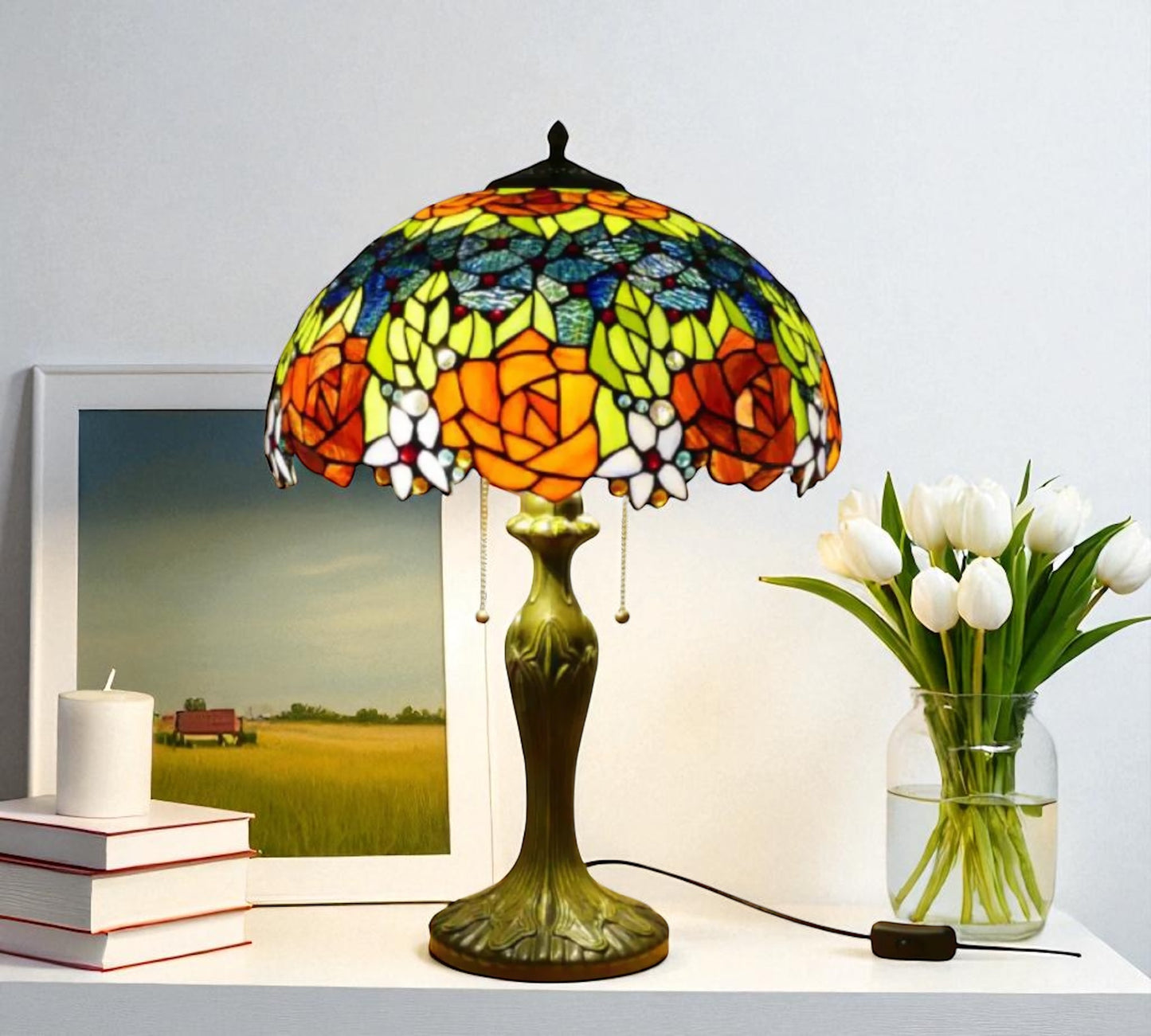 CDH 16" Tiffany Table Lamp 40cm Shade (15013)