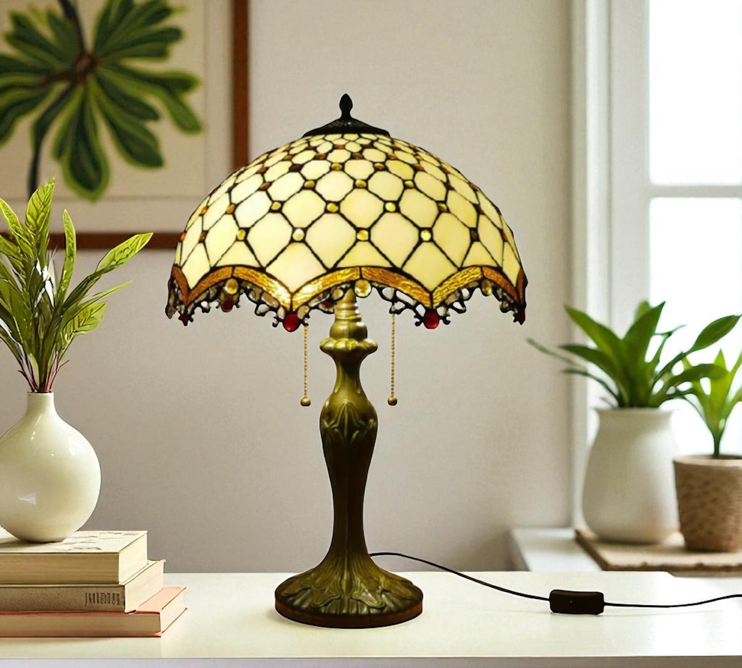 CDH 16" Tiffany Table Lamp 40cm Shade (15015)
