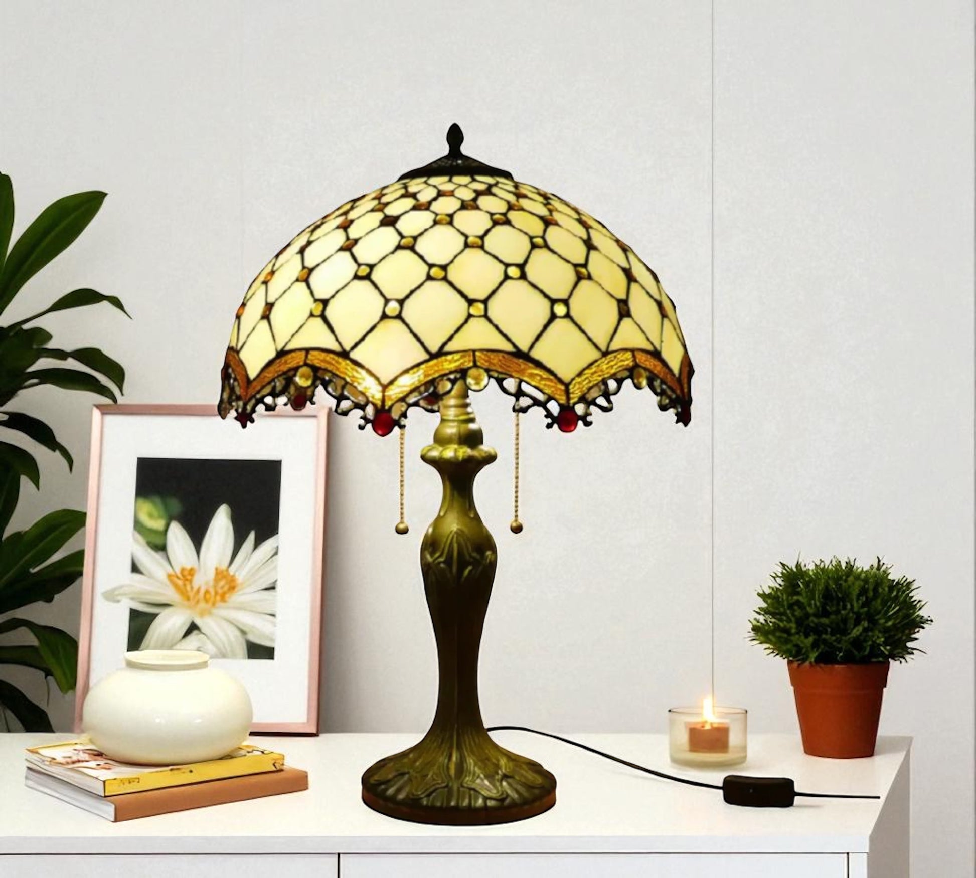 CDH 16" Tiffany Table Lamp 40cm Shade (15015)