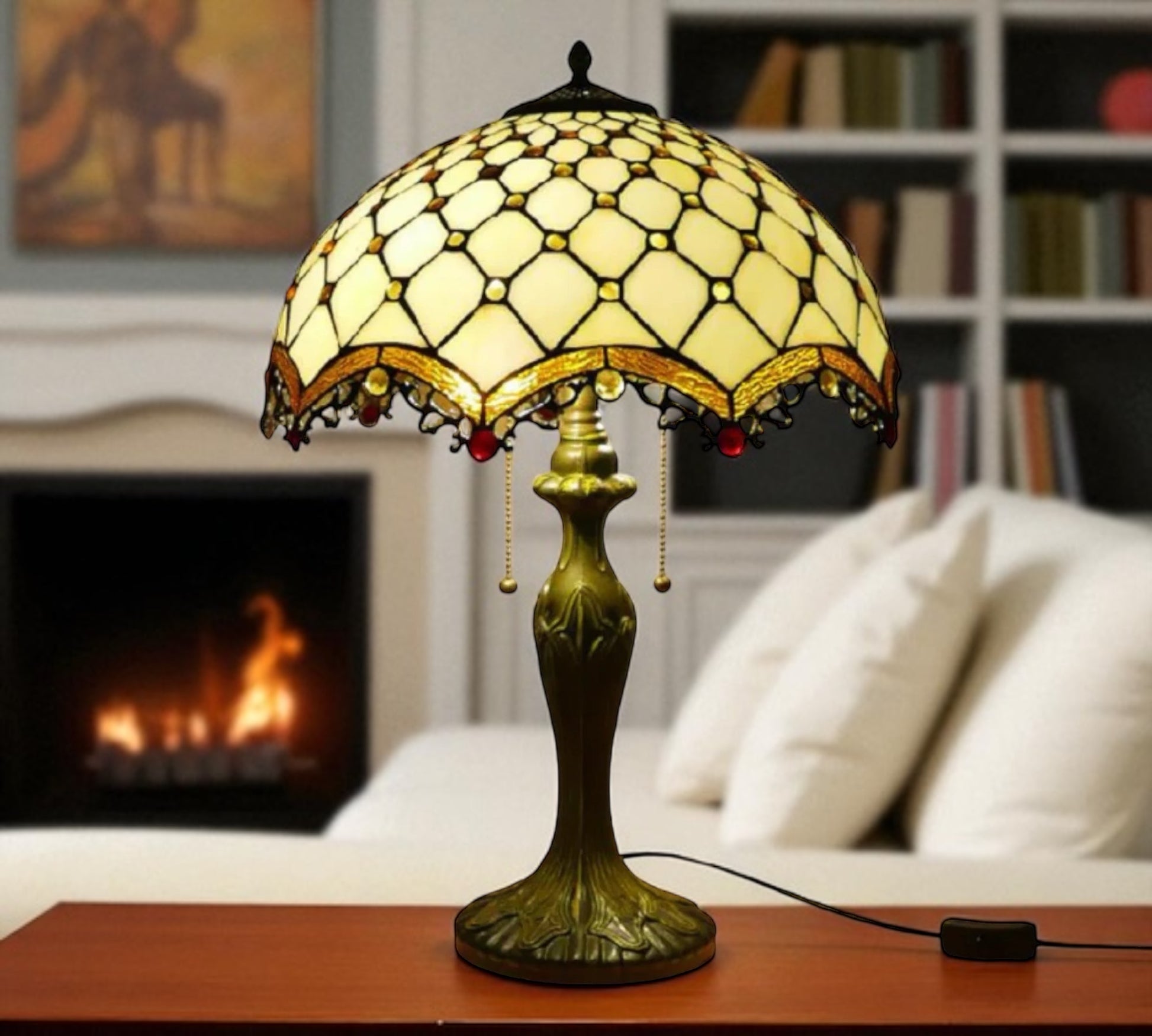 CDH 16" Tiffany Table Lamp 40cm Shade (15015)