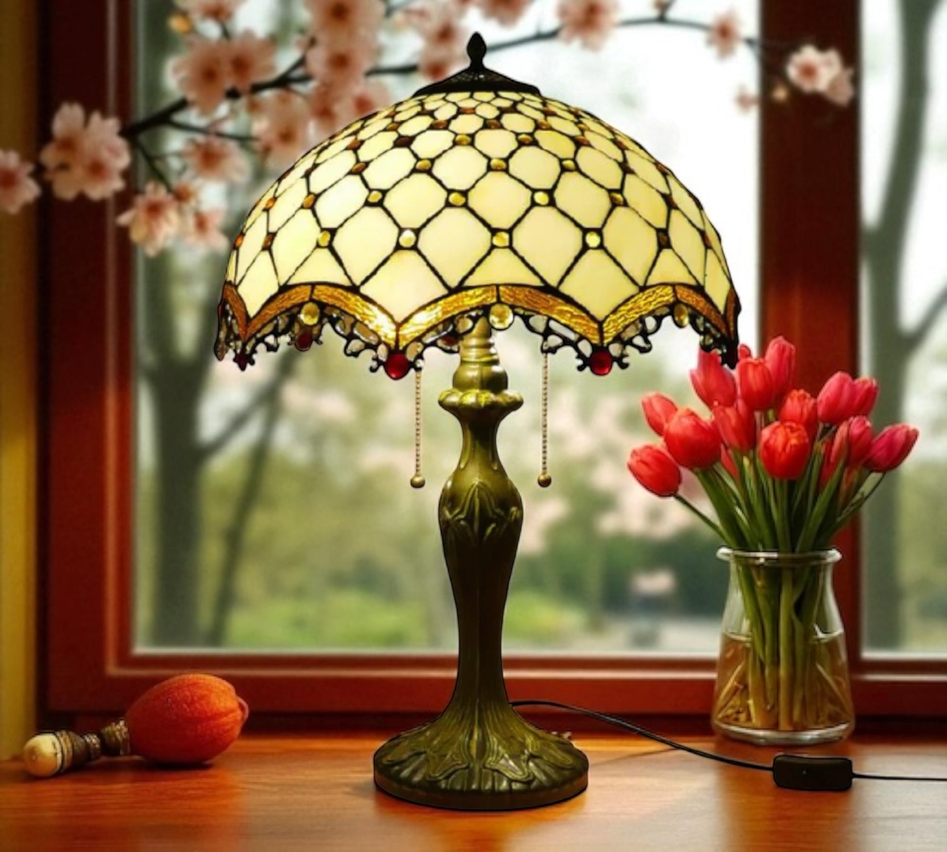 CDH 16" Tiffany Table Lamp 40cm Shade (15015)