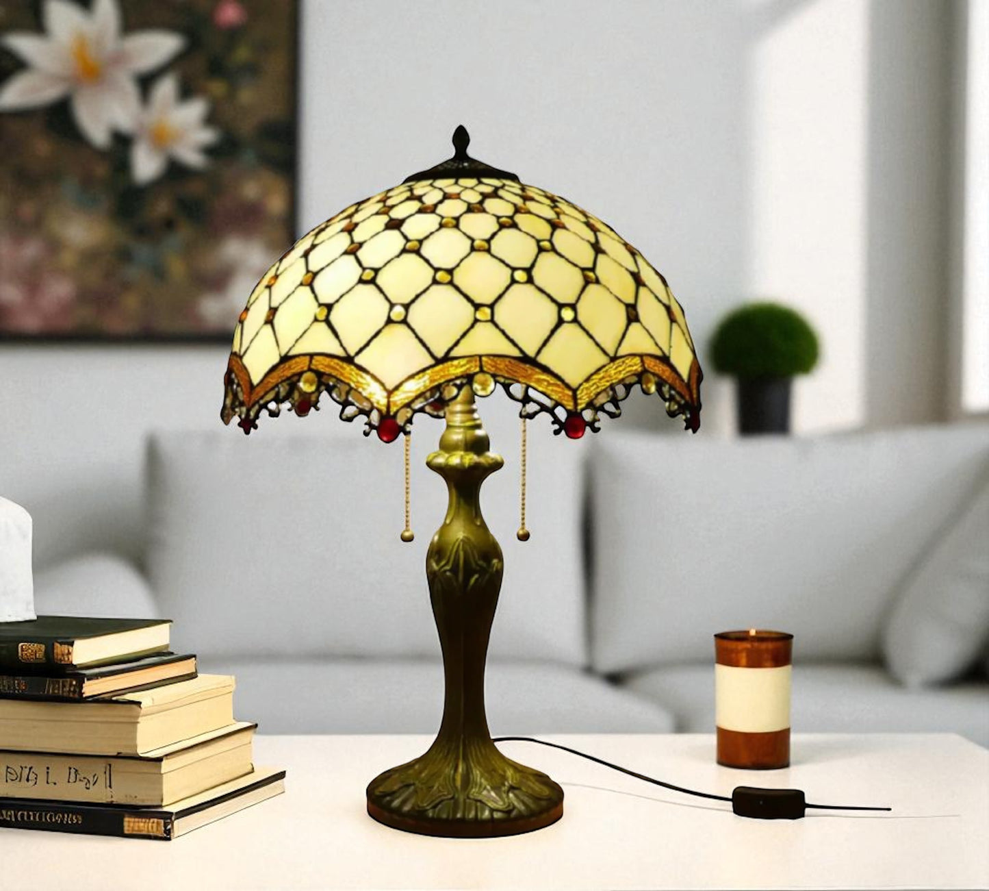 CDH 16" Tiffany Table Lamp 40cm Shade (15015)