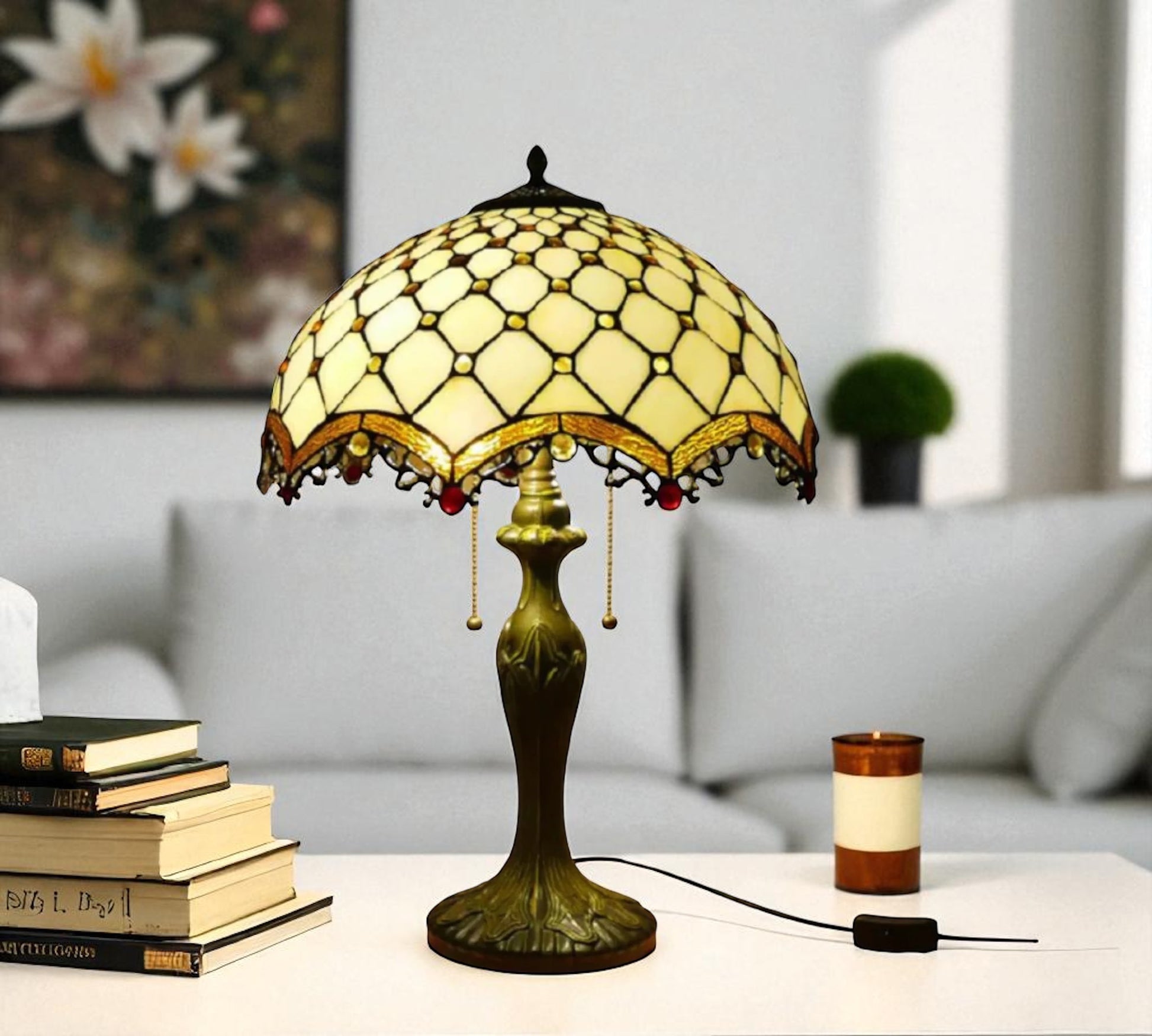 CDH 16" Tiffany Table Lamp 40cm Shade (15015)