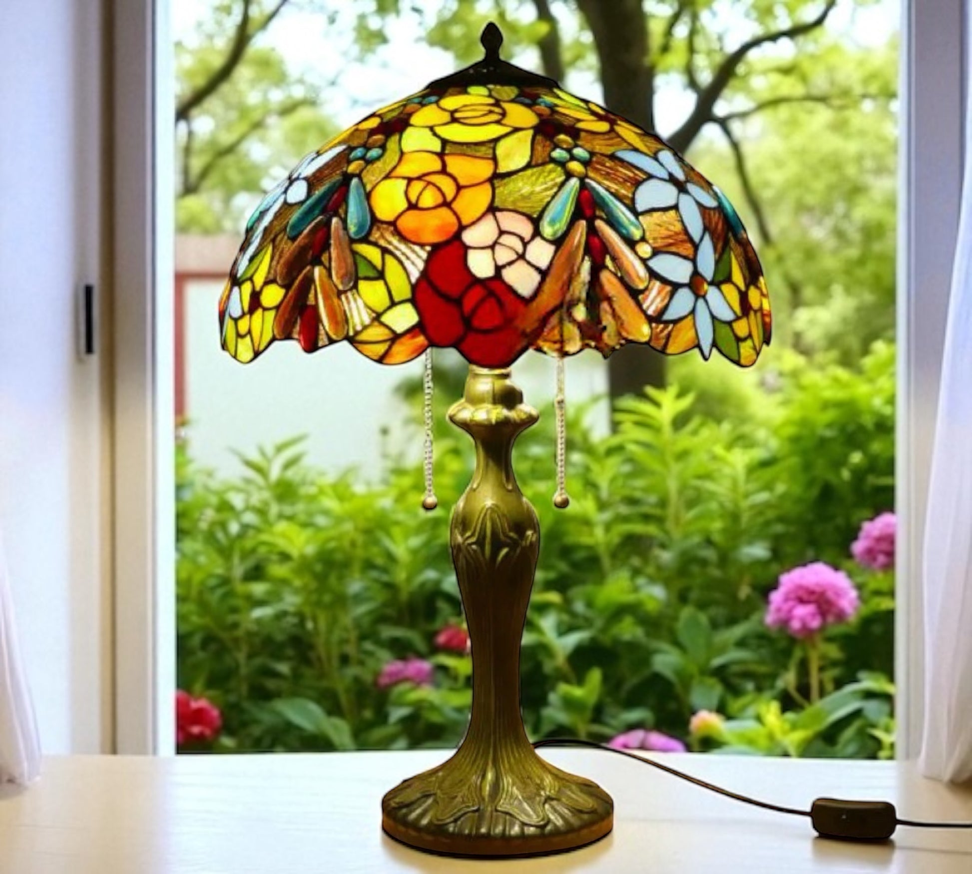 CDH 16" Tiffany Table Lamp 40cm Shade (15016)