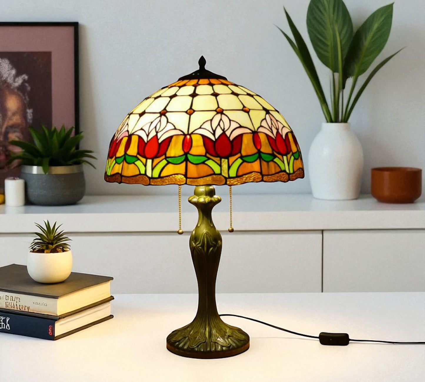 CDH 16" Tiffany Table Lamp 40cm Shade (15017)