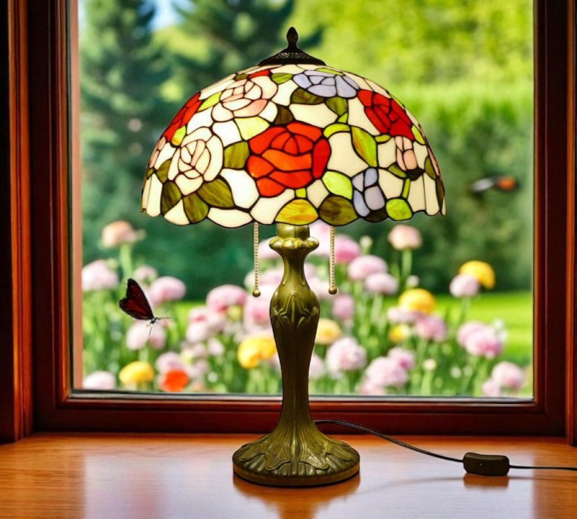 CDH 16" Tiffany Table Lamp 40cm Shade (15018)