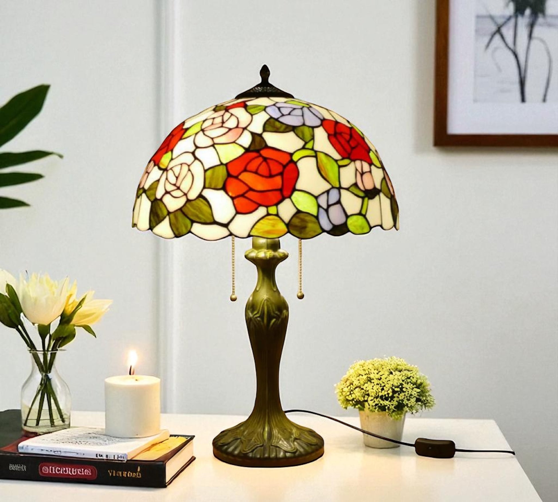 CDH 16" Tiffany Table Lamp 40cm Shade (15018)