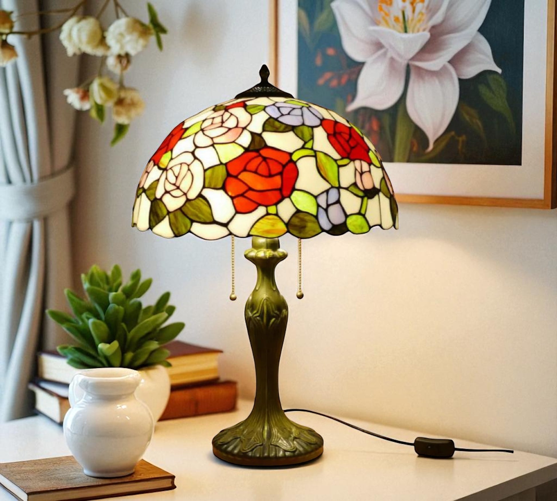 CDH 16" Tiffany Table Lamp 40cm Shade (15018)