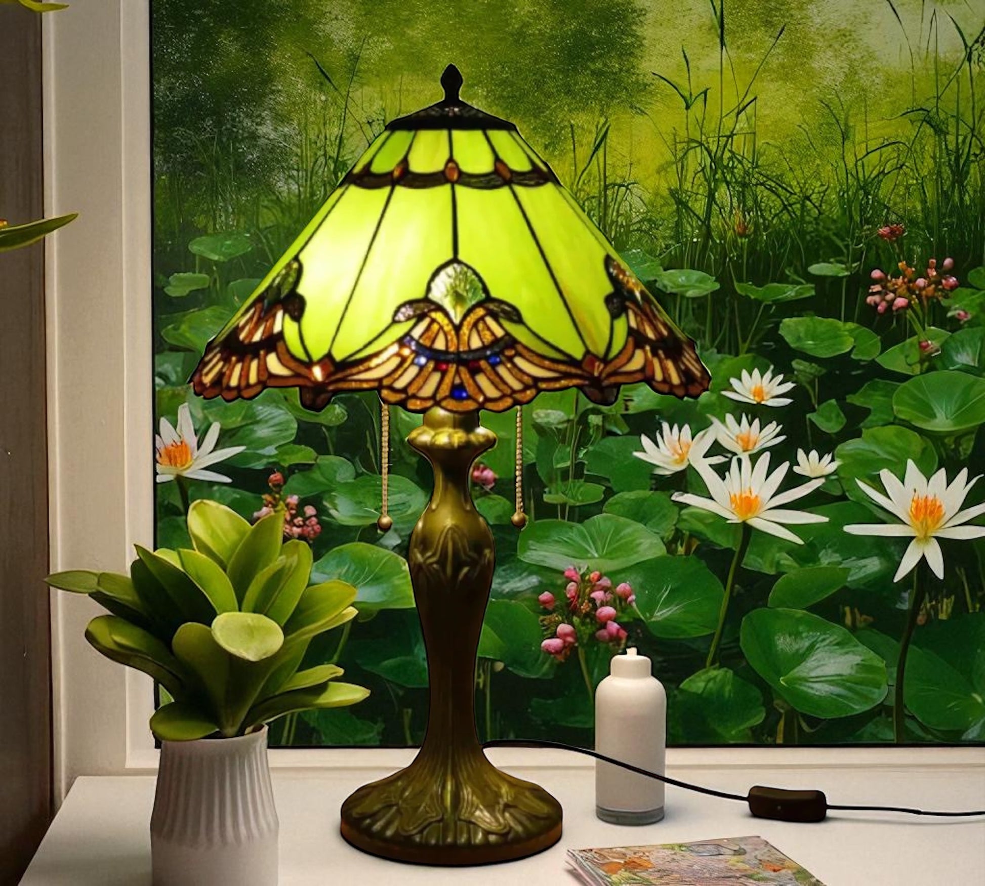 CDH 16" Tiffany Table Lamp 40cm Shade (15019)