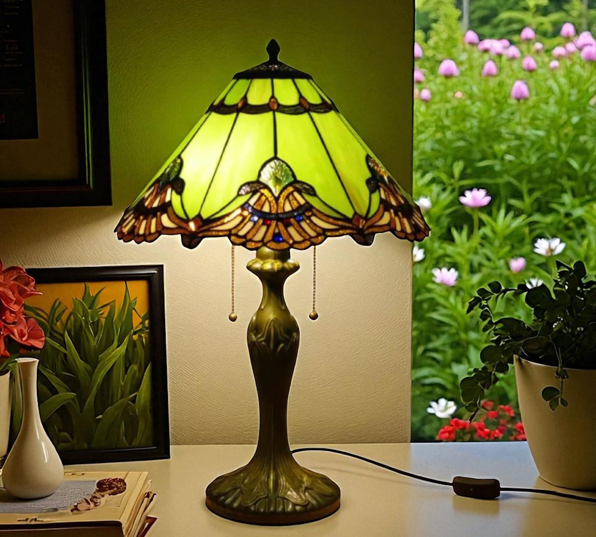 CDH 16" Tiffany Table Lamp 40cm Shade (15019)