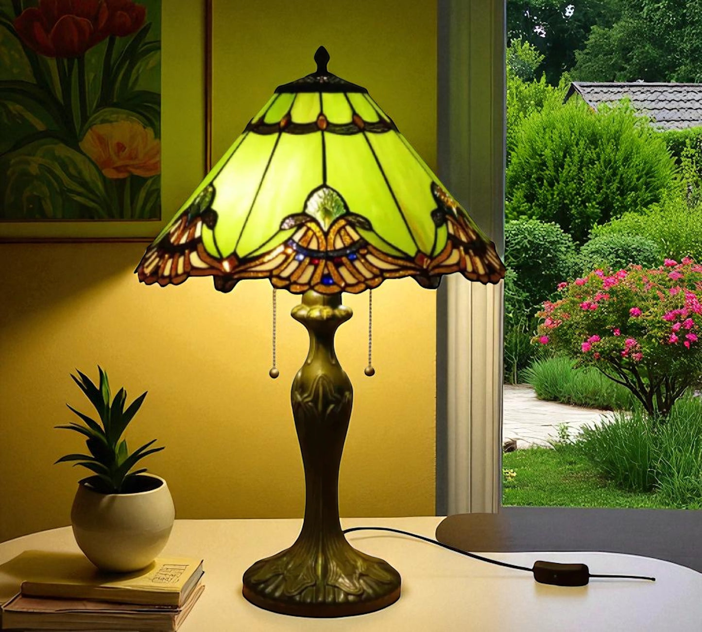CDH 16" Tiffany Table Lamp 40cm Shade (15019)