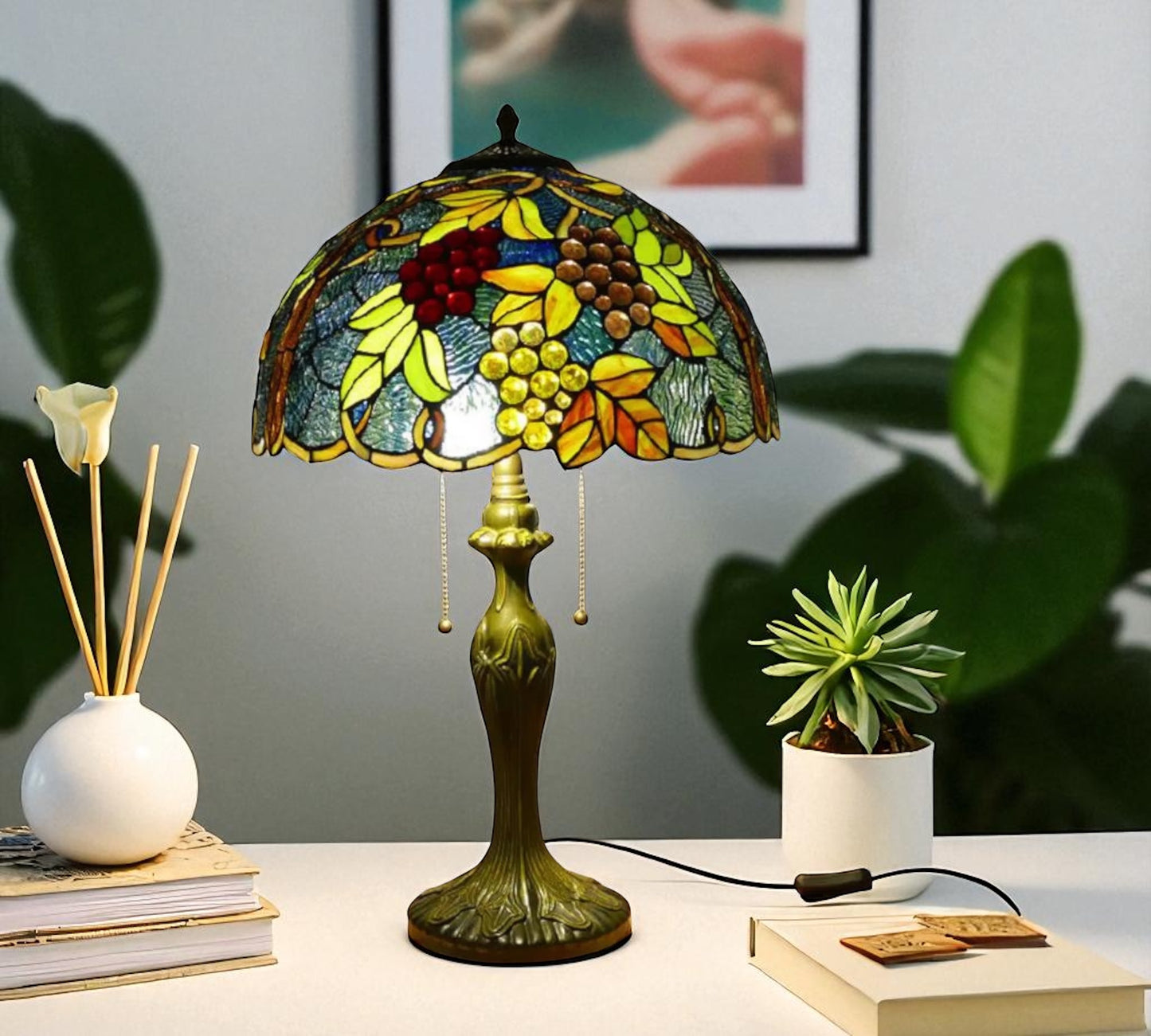 CDH 16" Tiffany Table Lamp 40cm Shade (15020)
