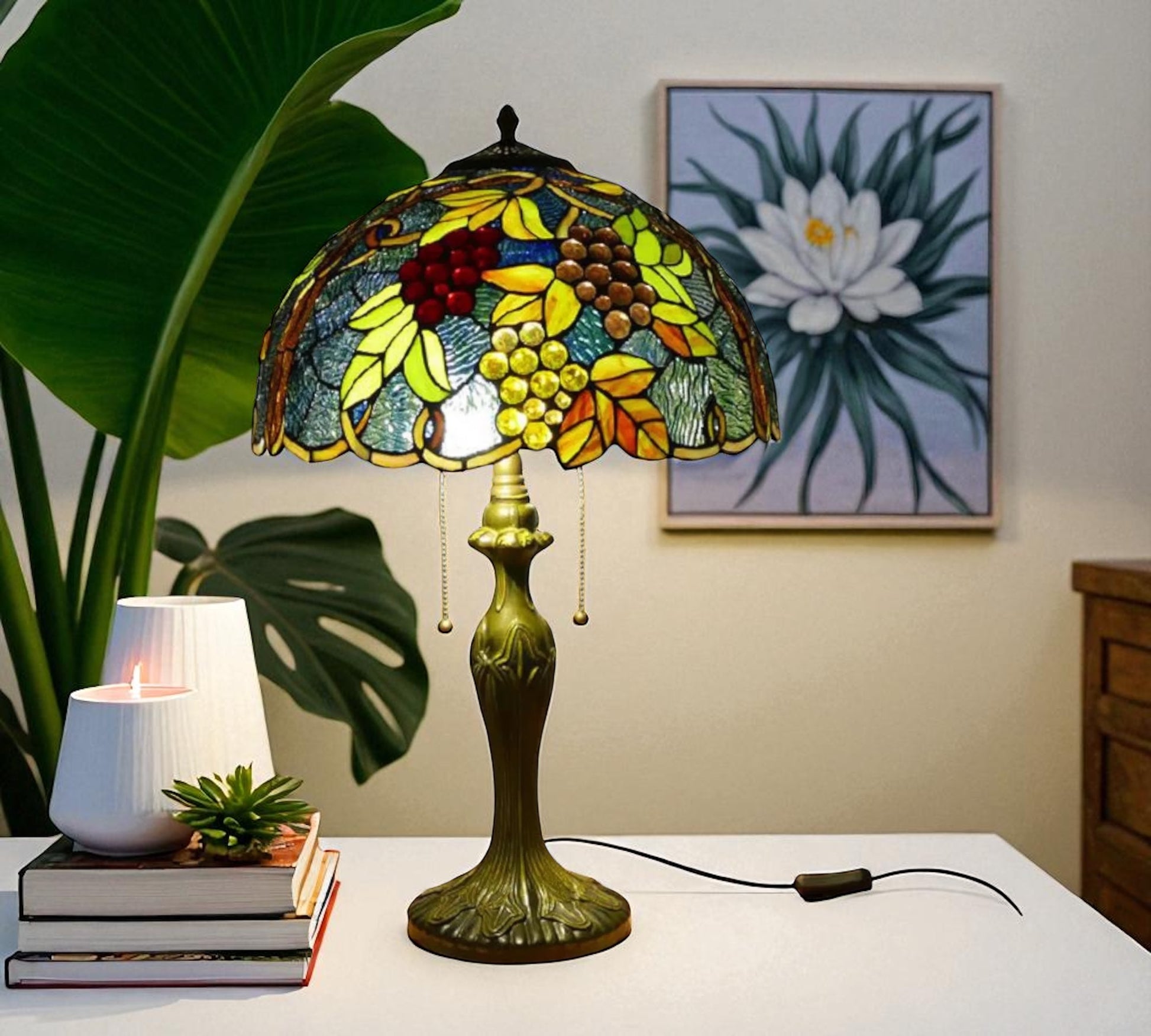CDH 16" Tiffany Table Lamp 40cm Shade (15020)
