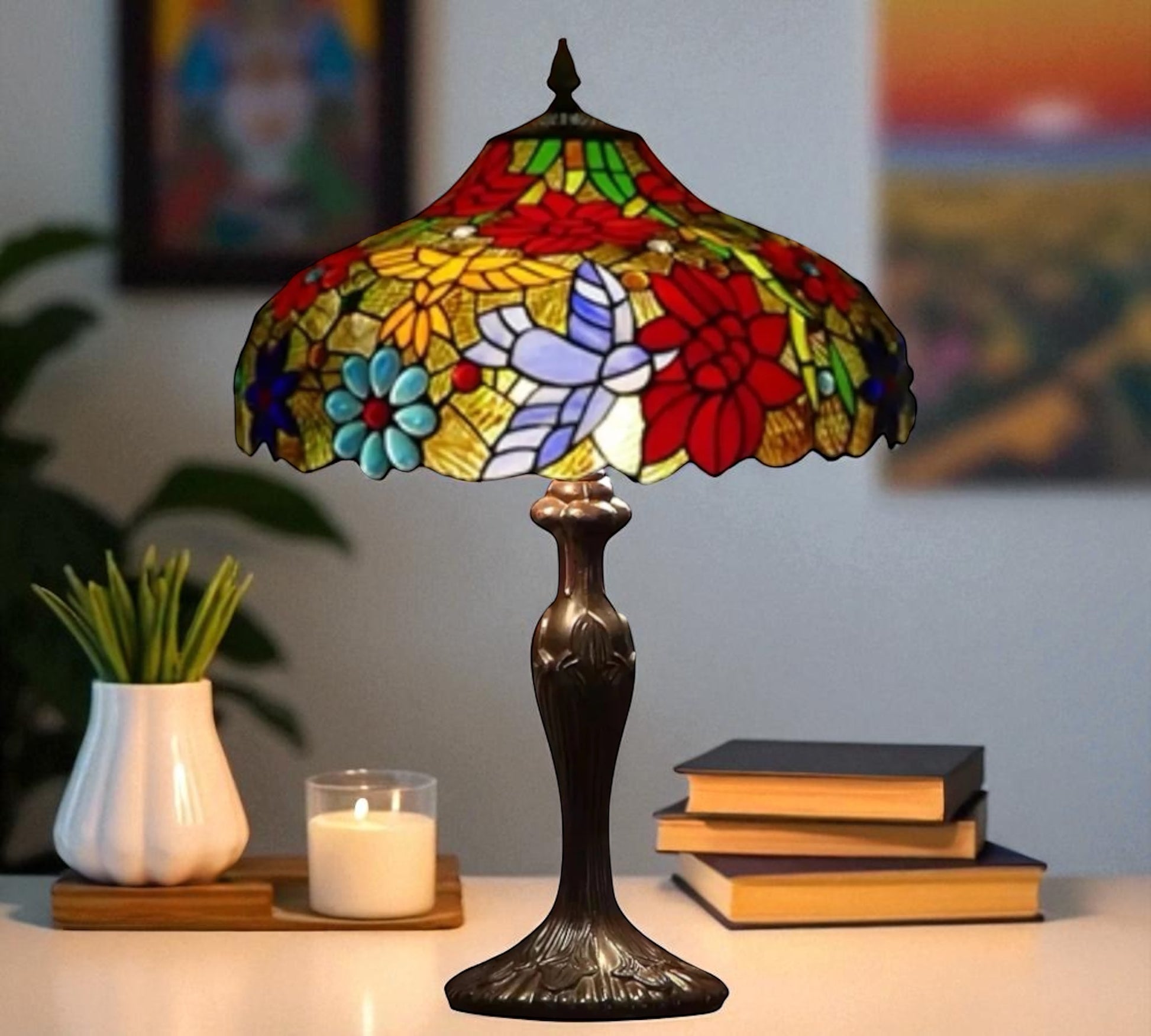 CDH 16" Tiffany Table Lamp 40cm Shade (15021)
