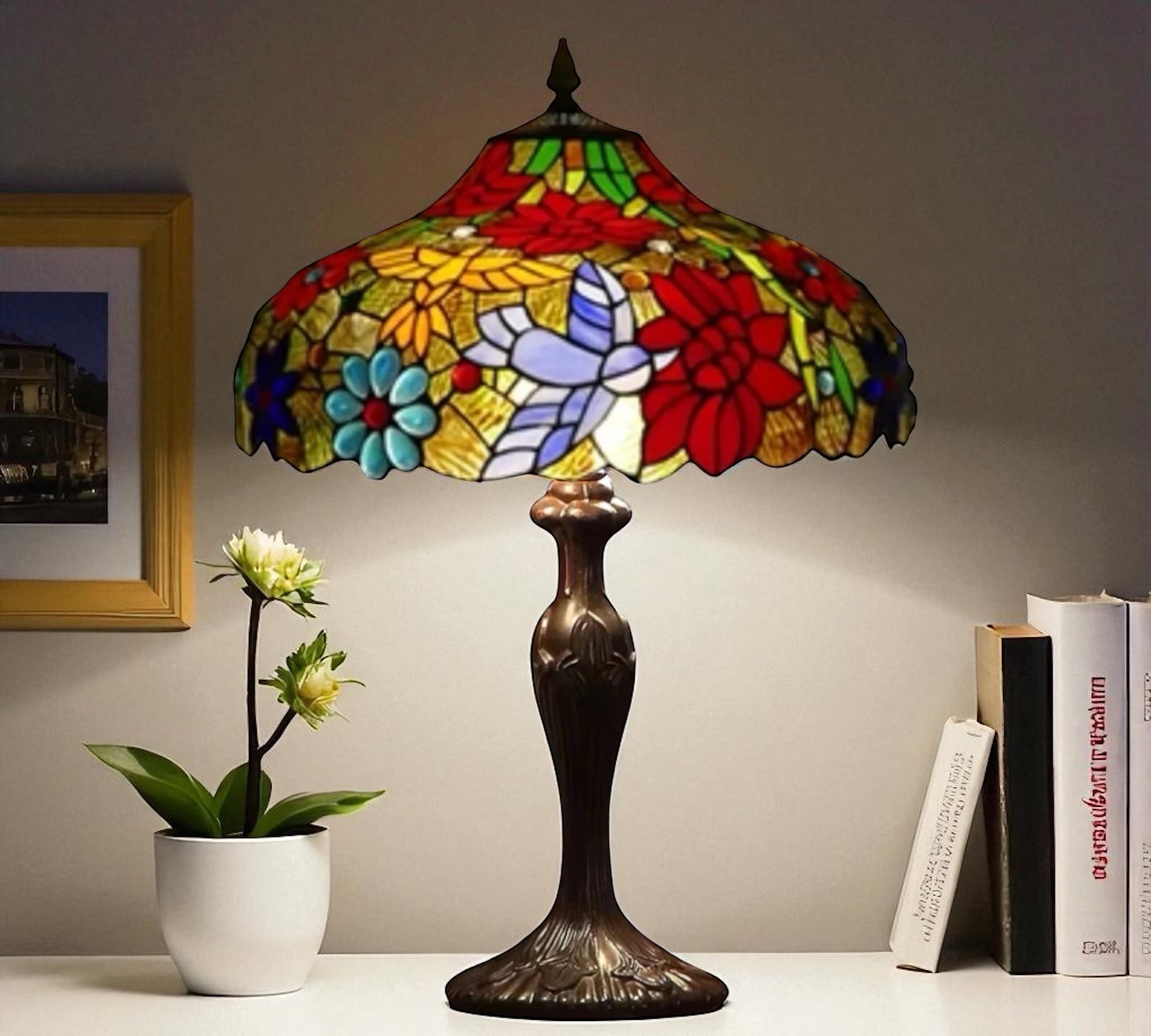 CDH 16" Tiffany Table Lamp 40cm Shade (15021)