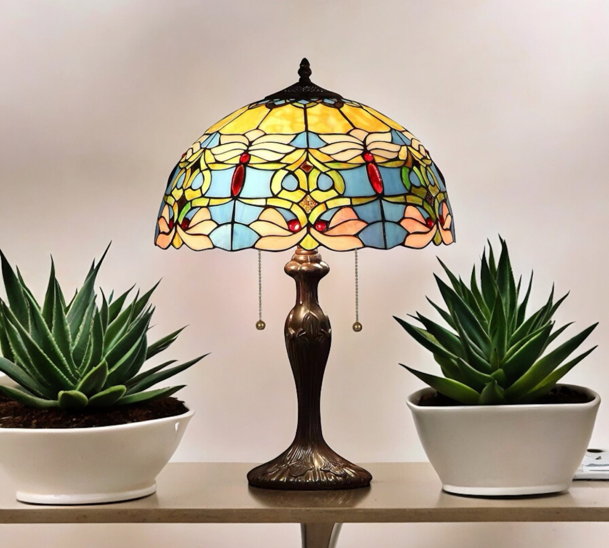 CDH 16" Tiffany Table Lamp 40cm Shade (15021)