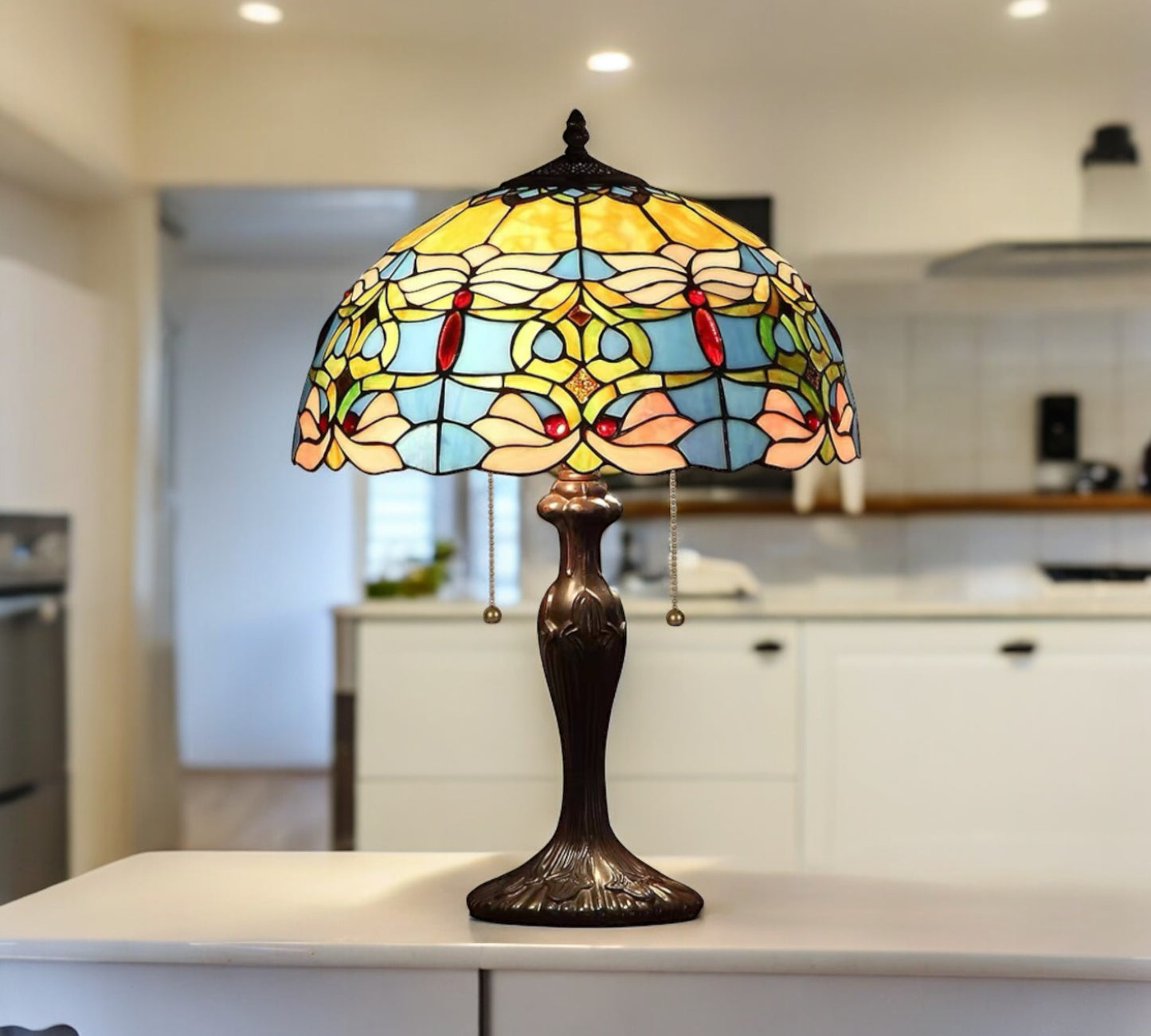 CDH 16" Tiffany Table Lamp 40cm Shade (15021)