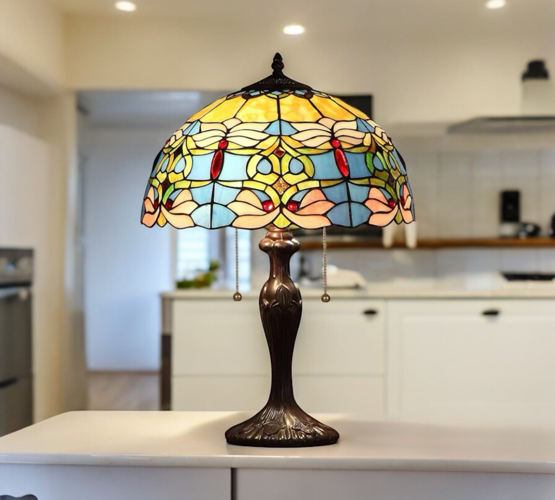 CDH 16" Tiffany Table Lamp 40cm Shade (15021)