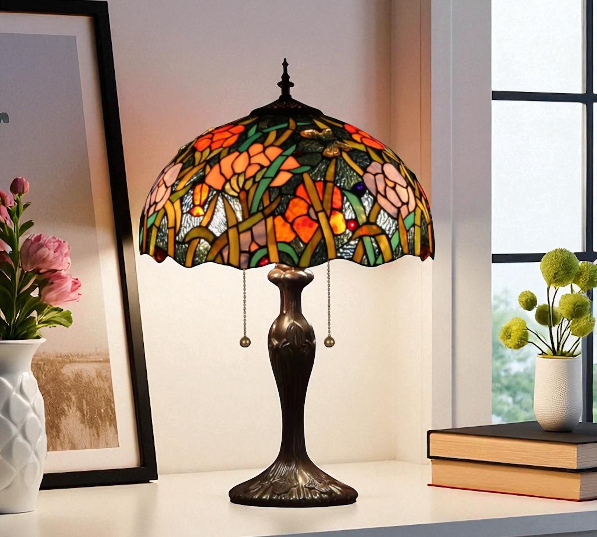 CDH 16" Tiffany Table Lamp 40cm Shade (15023)