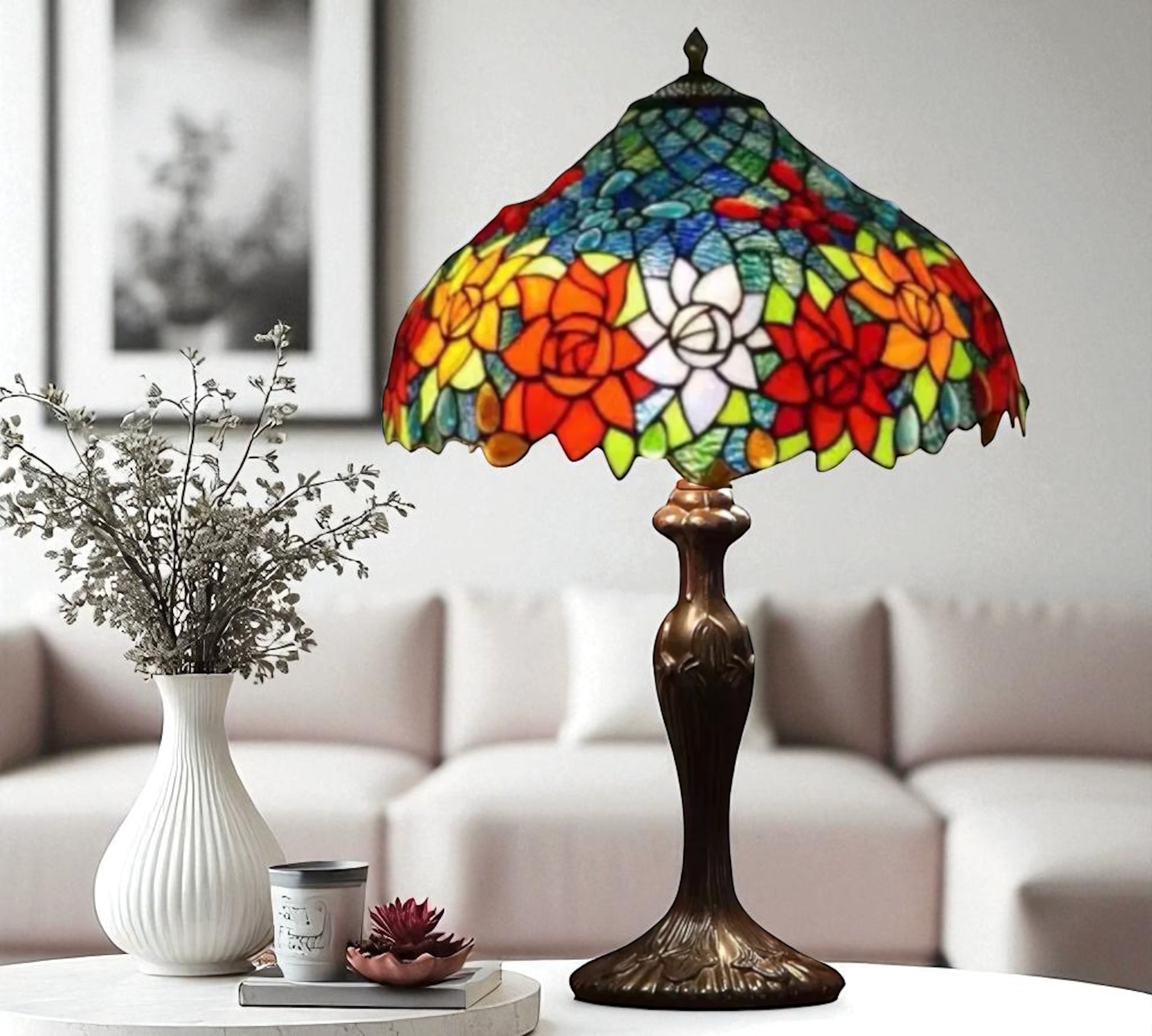 CDH 16" Tiffany Table Lamp 40cm Shade (15024)
