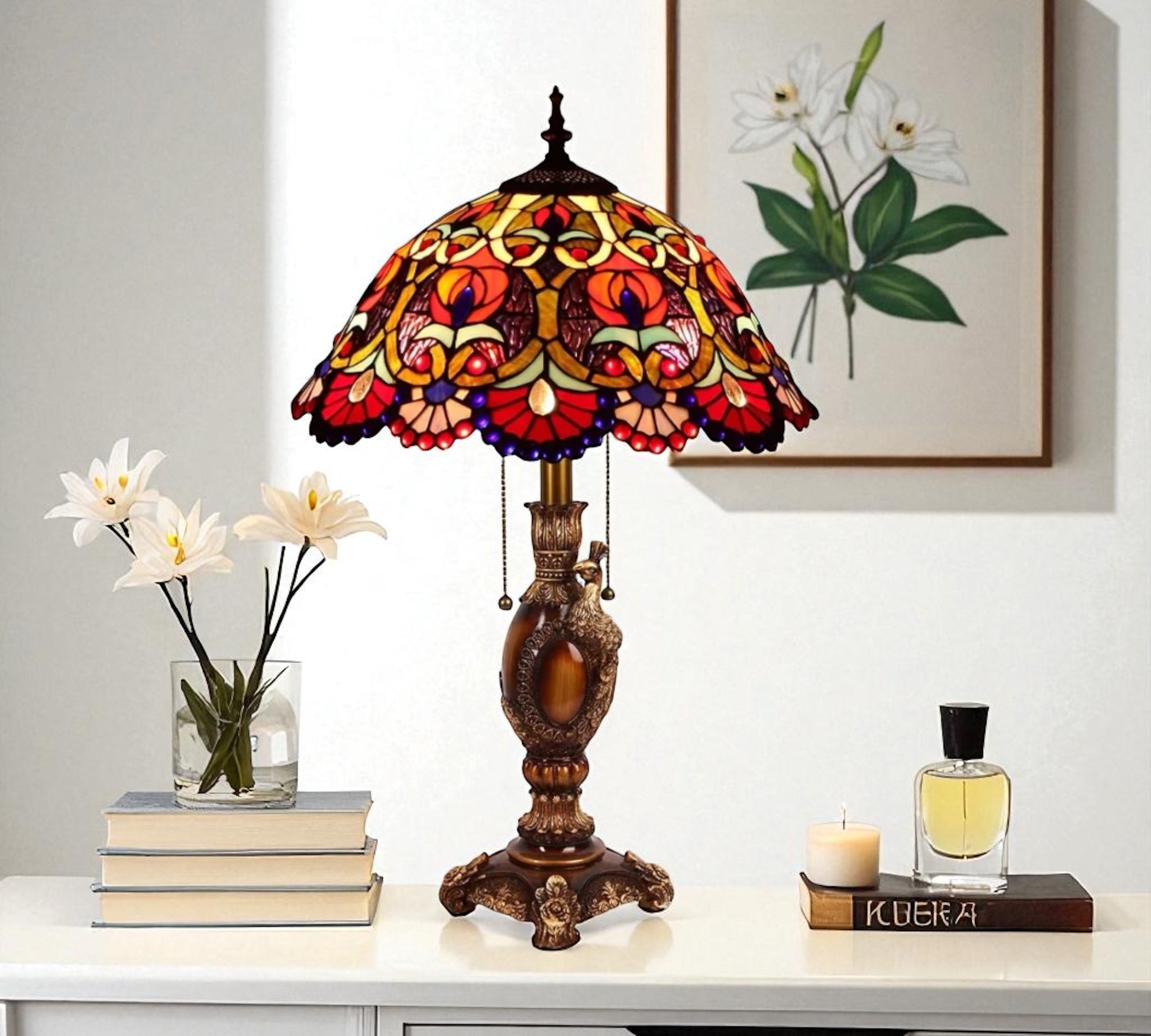 CDH 16" Tiffany Table Lamp 40cm Shade (15025)