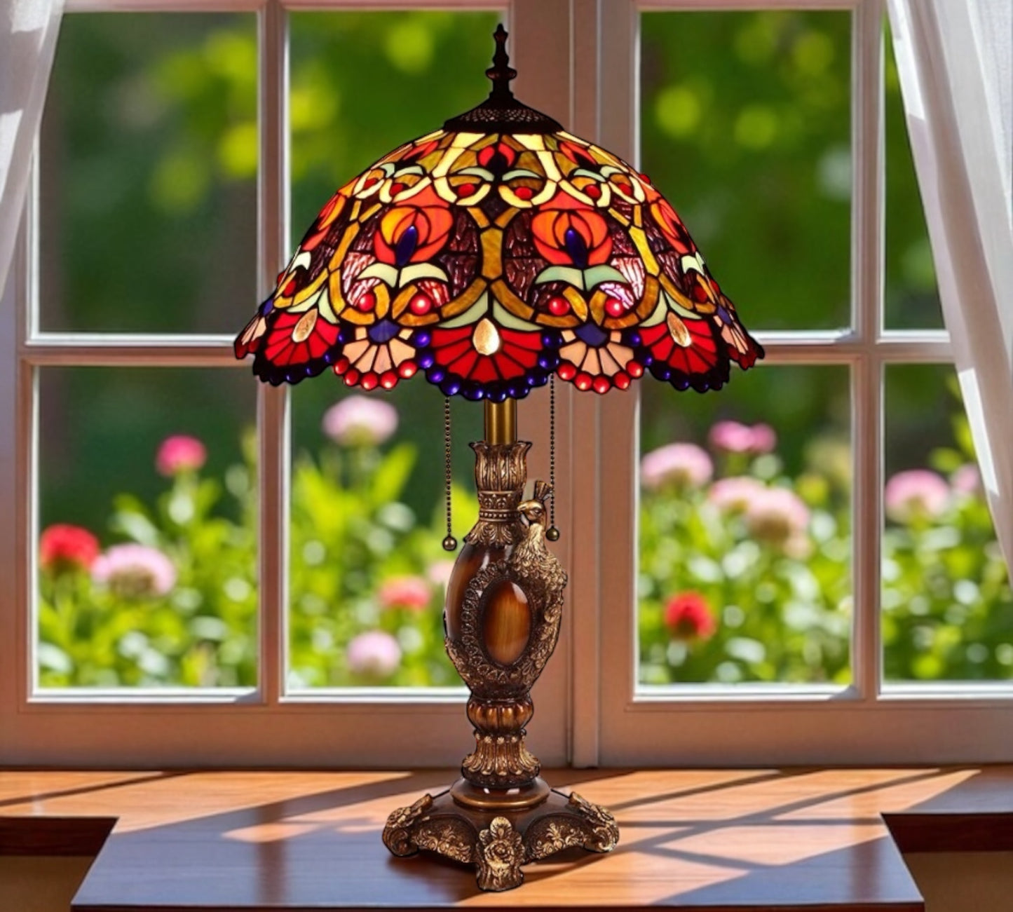 CDH 16" Tiffany Table Lamp 40cm Shade (15025)