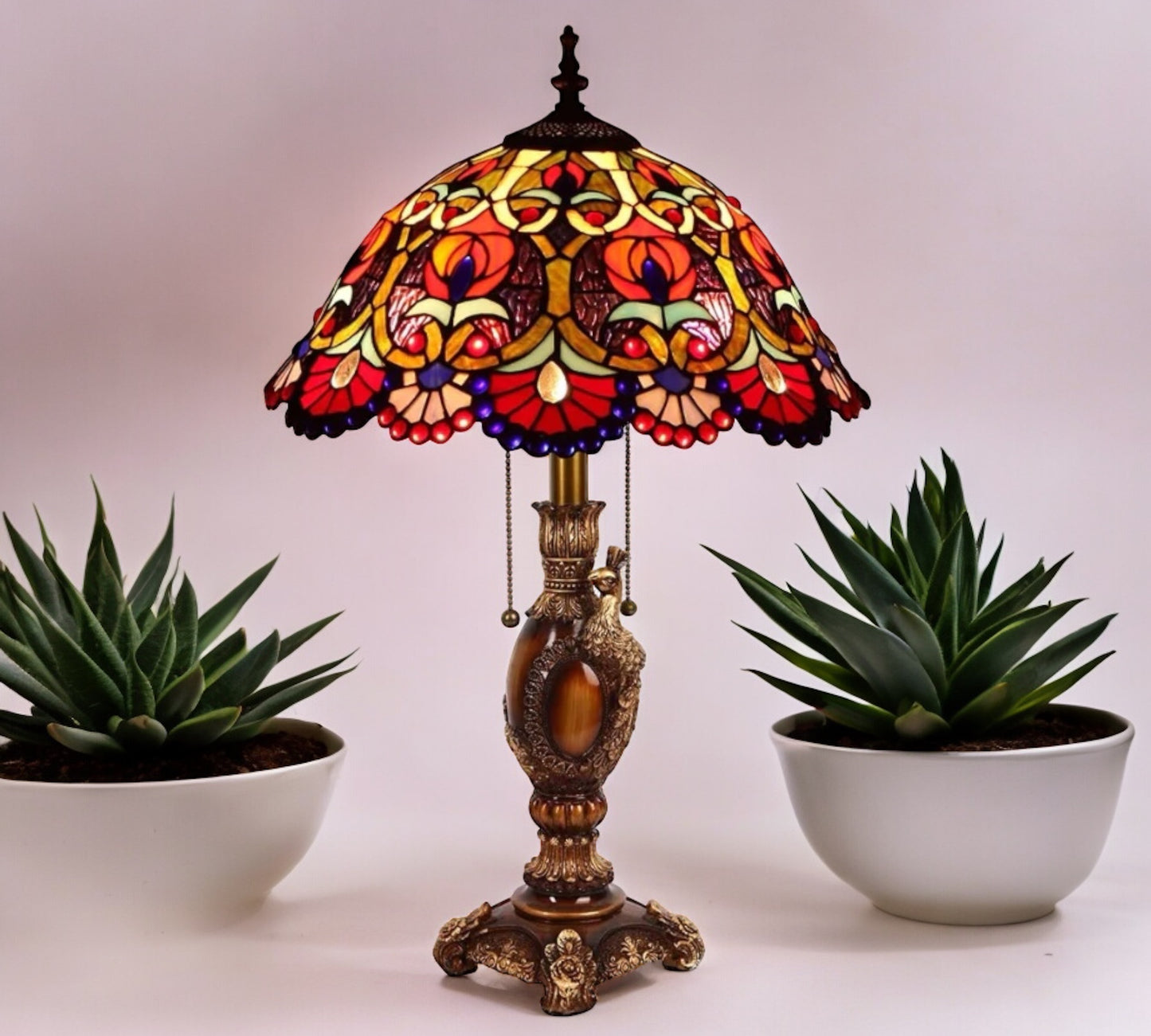 CDH 16" Tiffany Table Lamp 40cm Shade (15025)