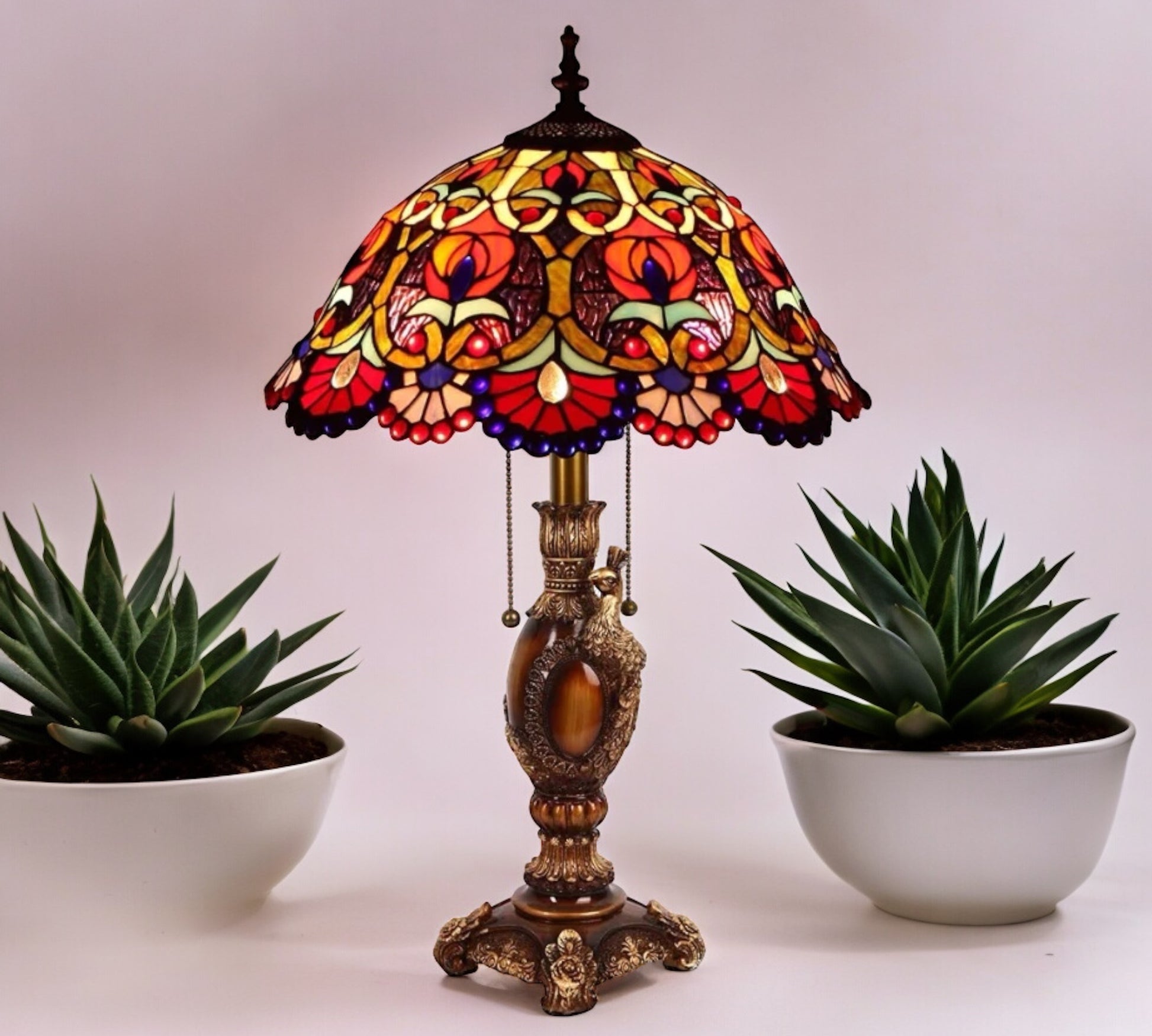 CDH 16" Tiffany Table Lamp 40cm Shade (15025)