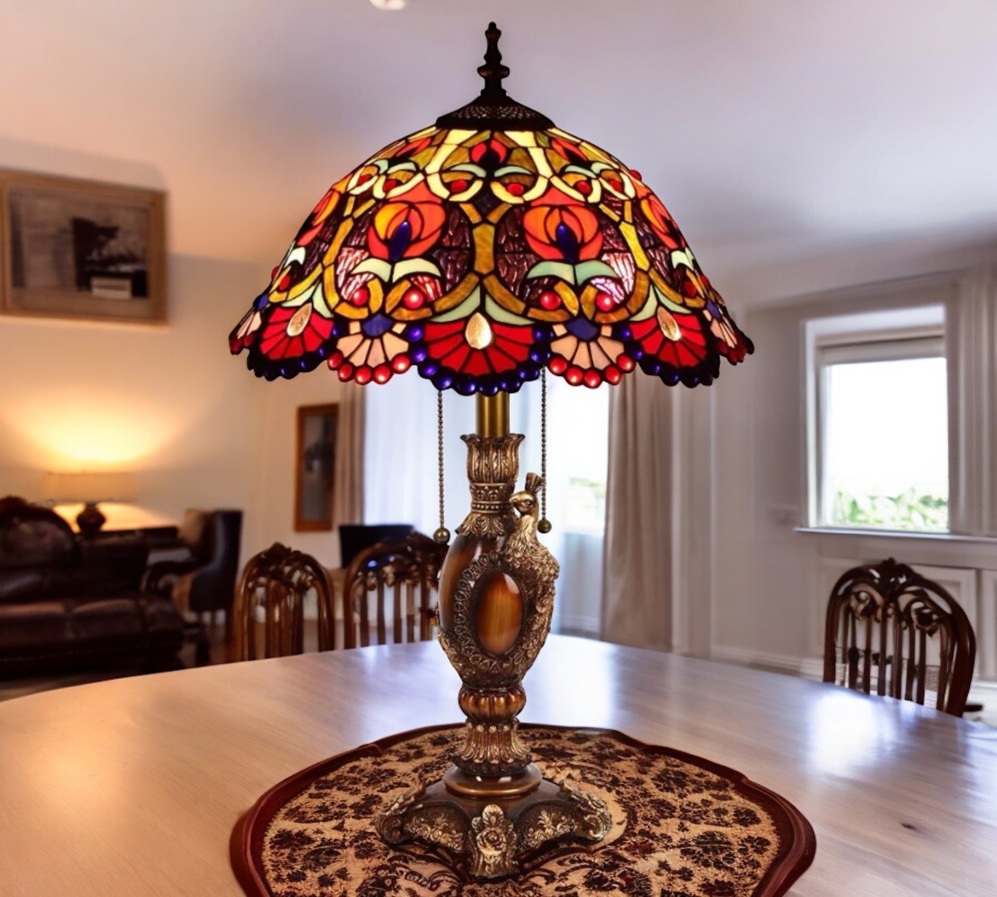CDH 16" Tiffany Table Lamp 40cm Shade (15025)