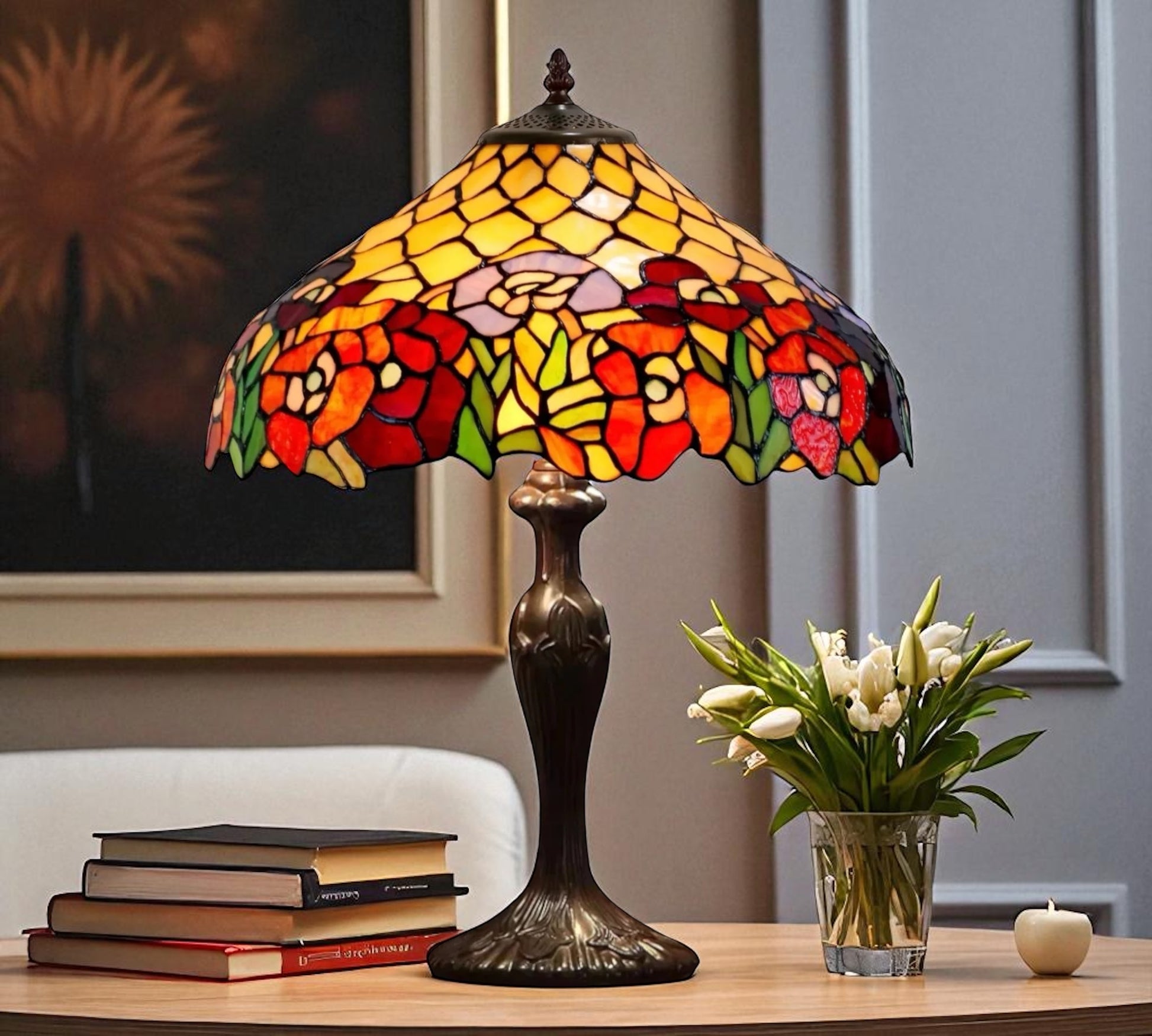 CDH 16" Tiffany Table Lamp 40cm Shade (15026)