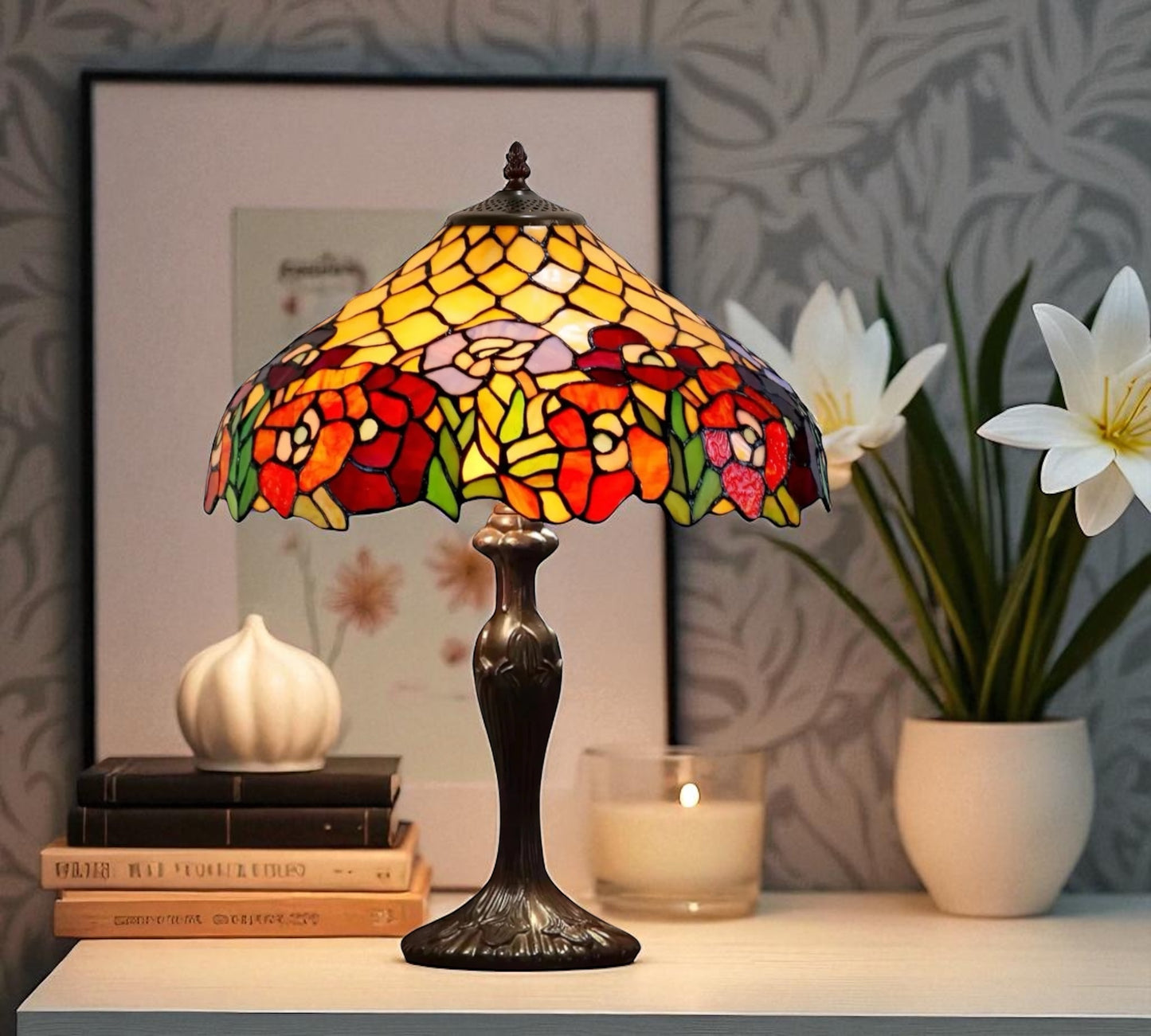 CDH 16" Tiffany Table Lamp 40cm Shade (15026)