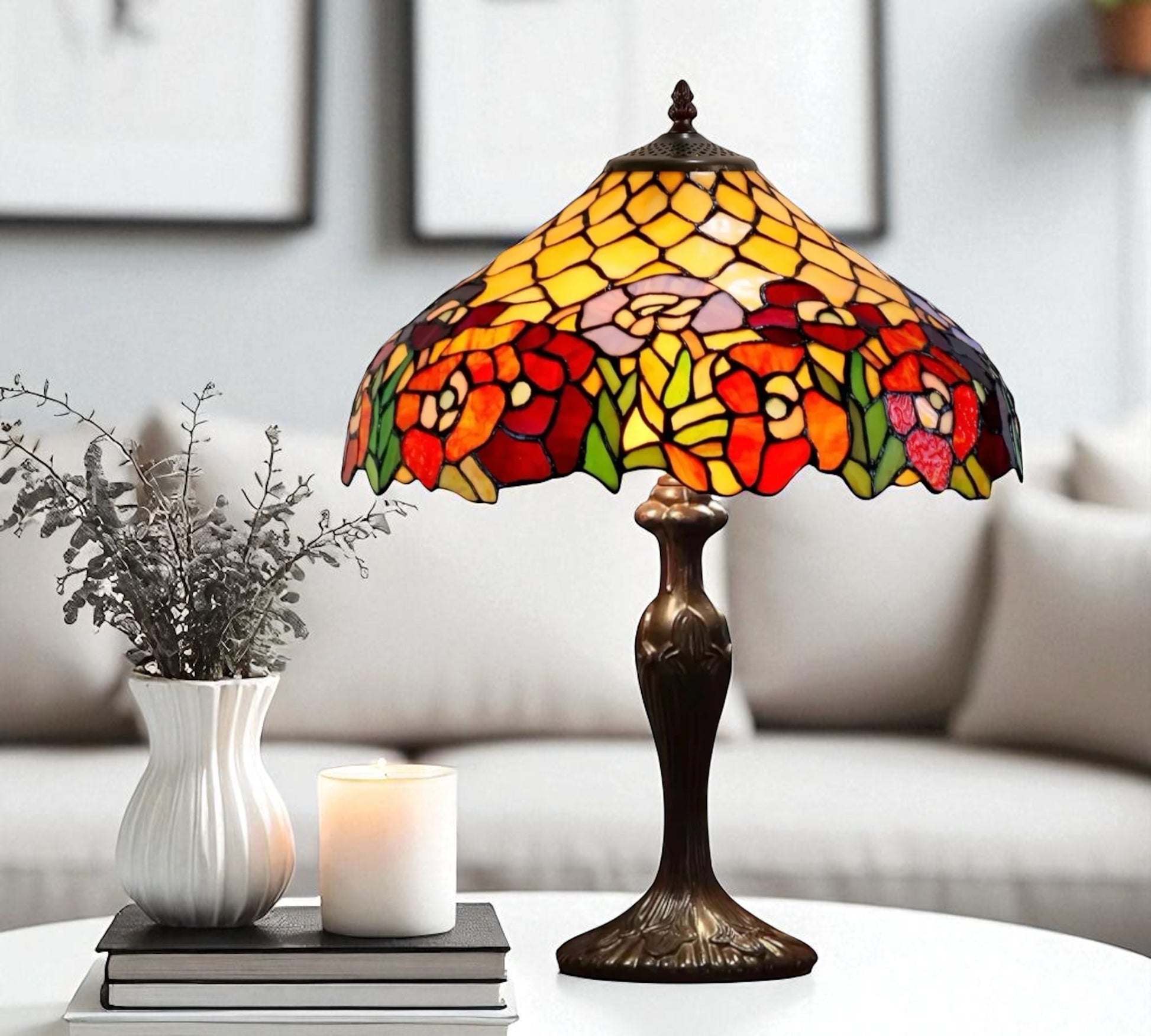 CDH 16" Tiffany Table Lamp 40cm Shade (15026)