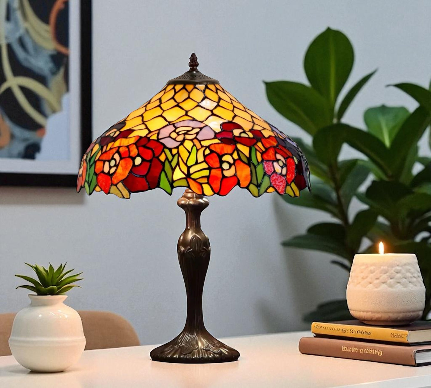 CDH 16" Tiffany Table Lamp 40cm Shade (15026)