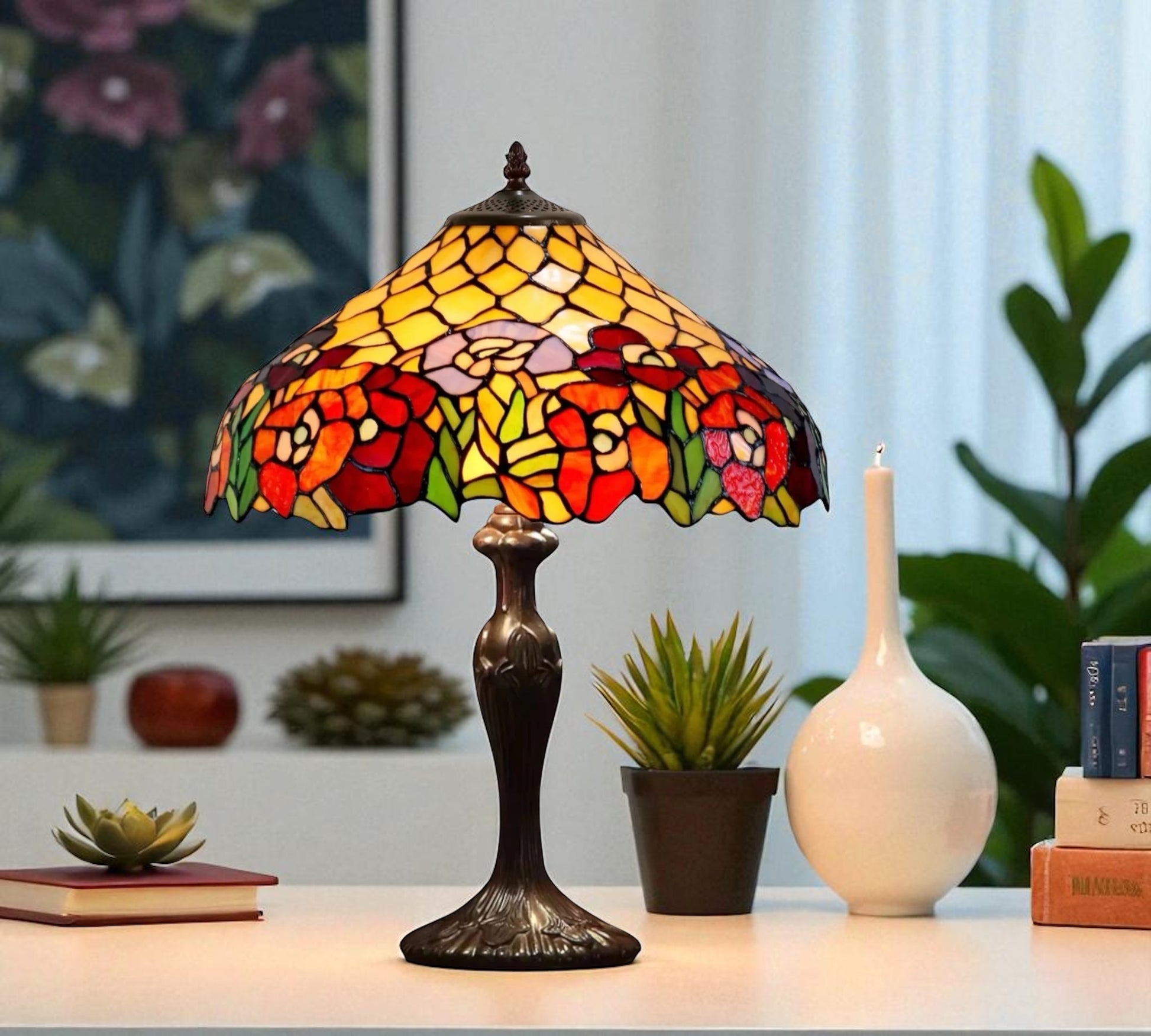 CDH 16" Tiffany Table Lamp 40cm Shade (15026)
