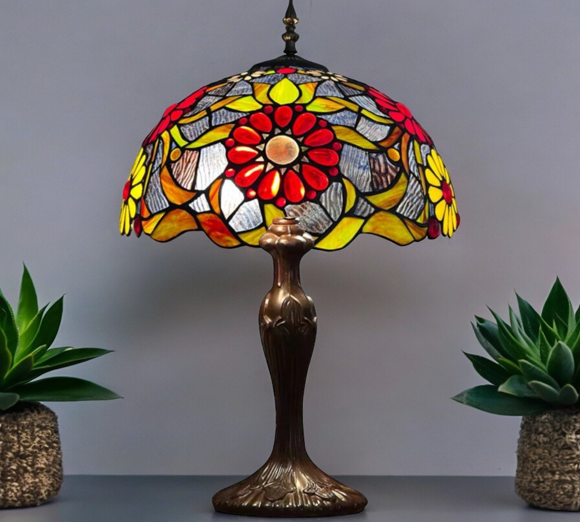 CDH 16" Tiffany Table Lamp 40cm Shade (15028)