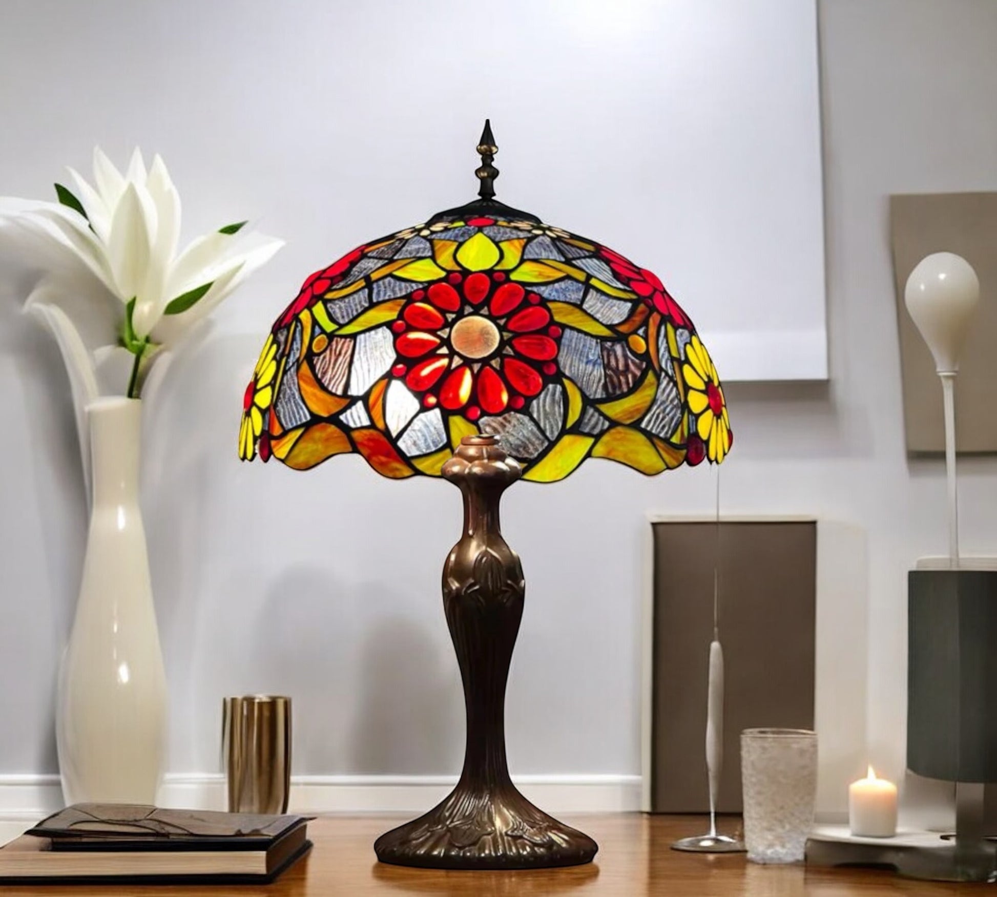 CDH 16" Tiffany Table Lamp 40cm Shade (15028)
