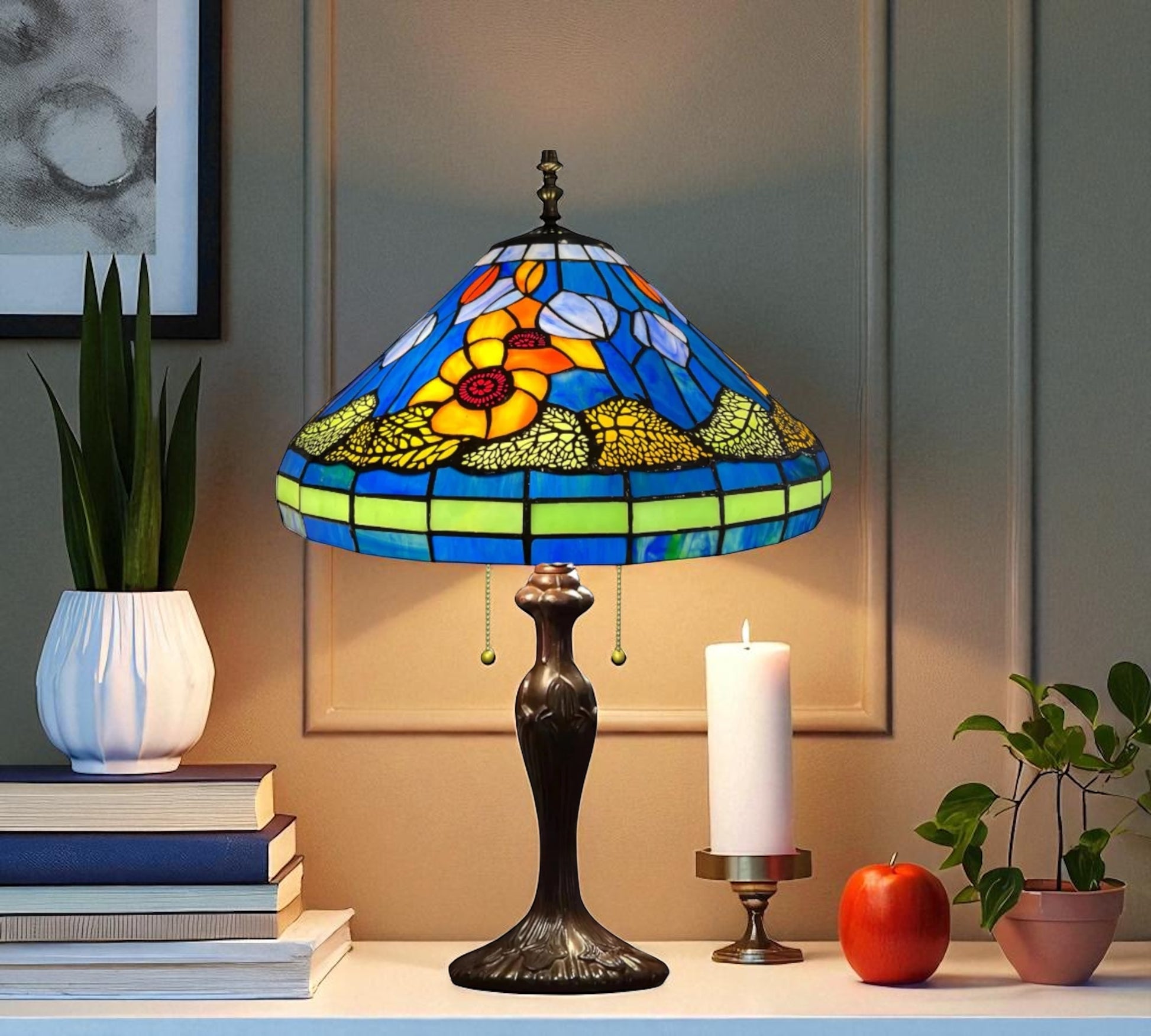 CDH 16" Tiffany Table Lamp 40cm Shade (15029)