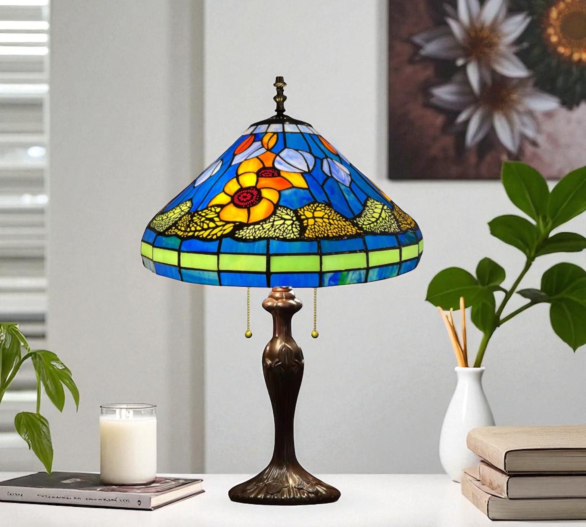 CDH 16" Tiffany Table Lamp 40cm Shade (15029)