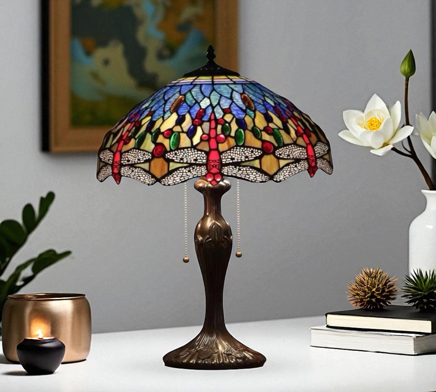 CDH 16" Tiffany Table Lamp 40cm Shade (15029)