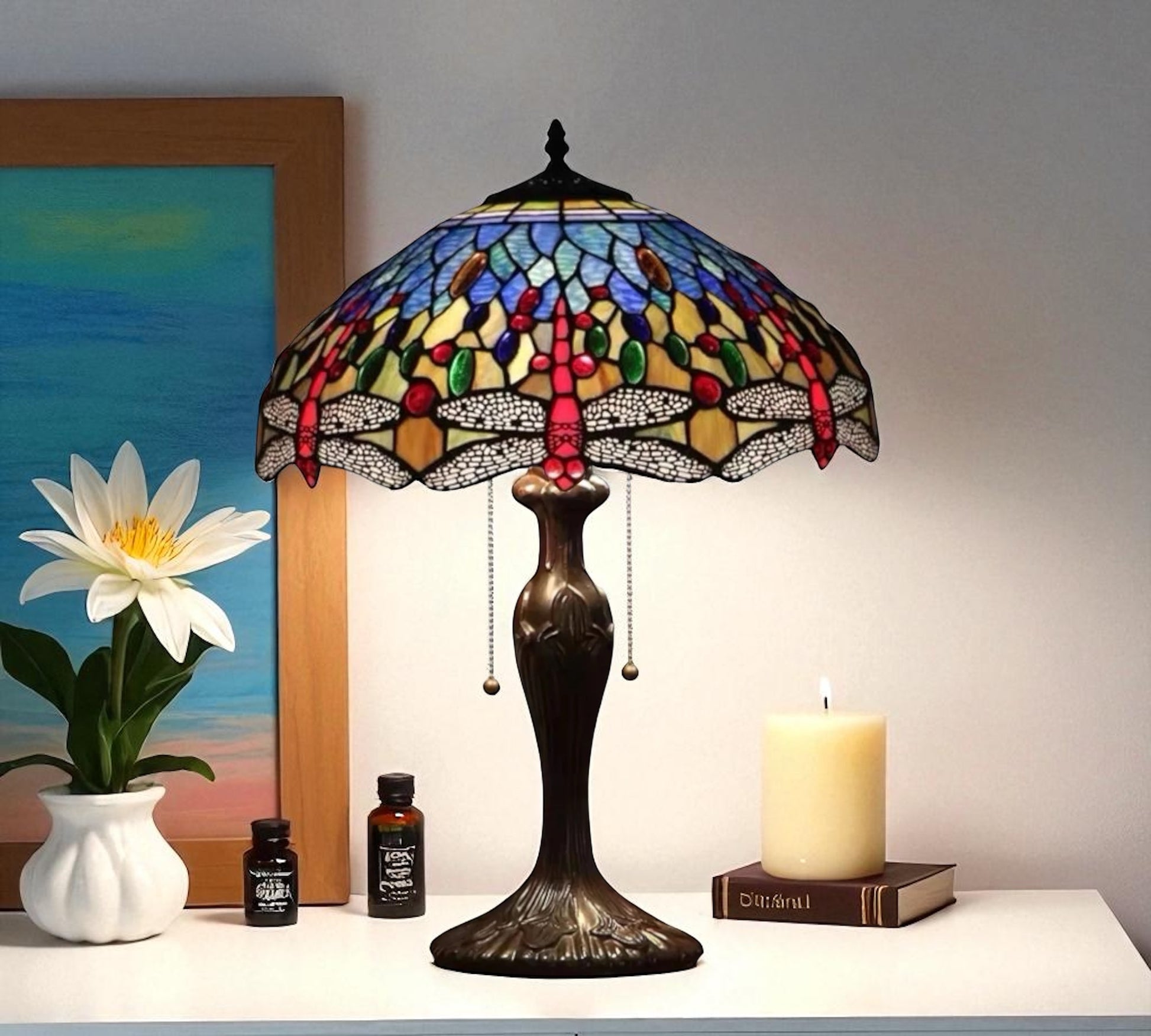CDH 16" Tiffany Table Lamp 40cm Shade (15029)