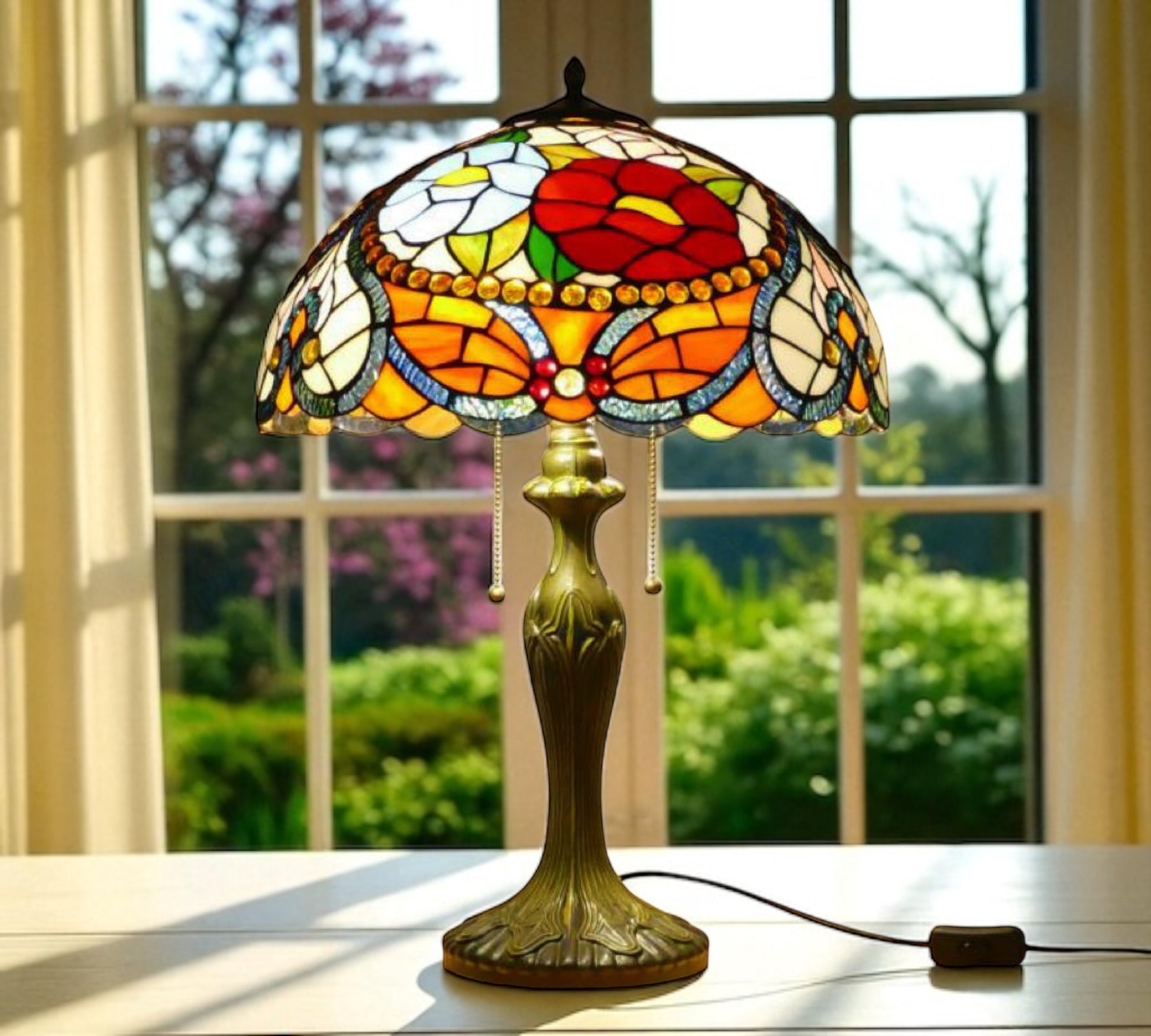 CDH 16" Tiffany Table Lamp 40cm Shade (15030)