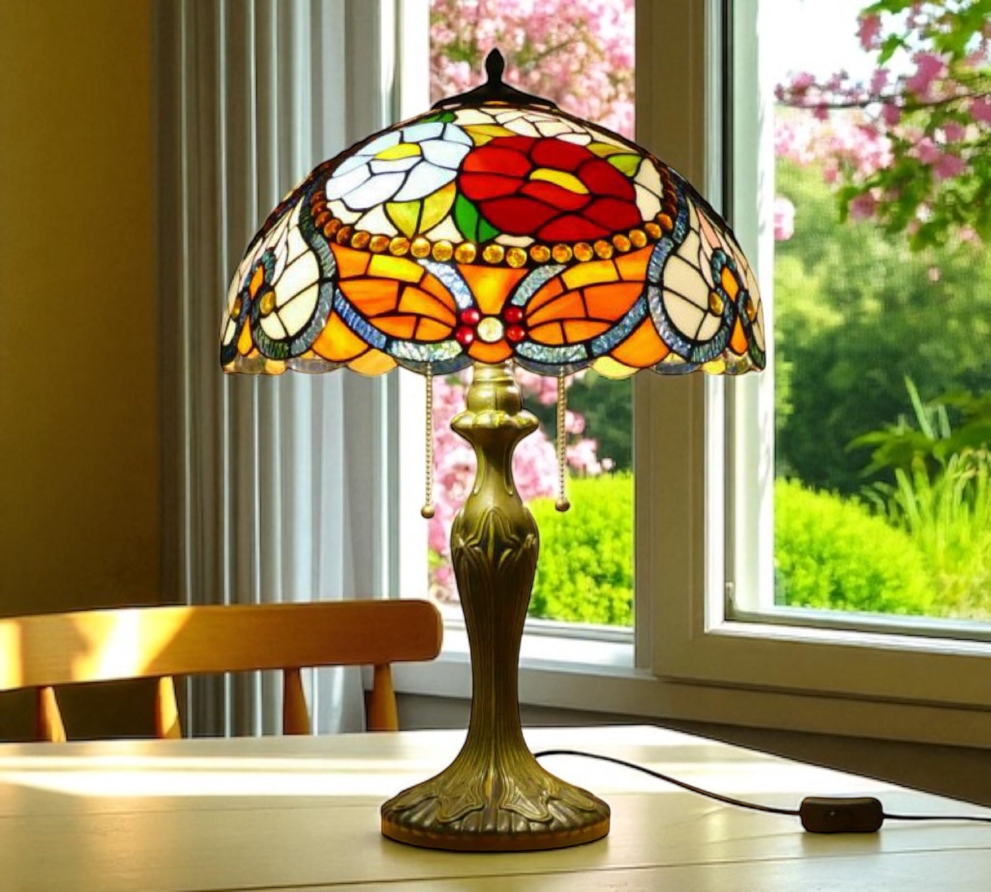 CDH 16" Tiffany Table Lamp 40cm Shade (15030)